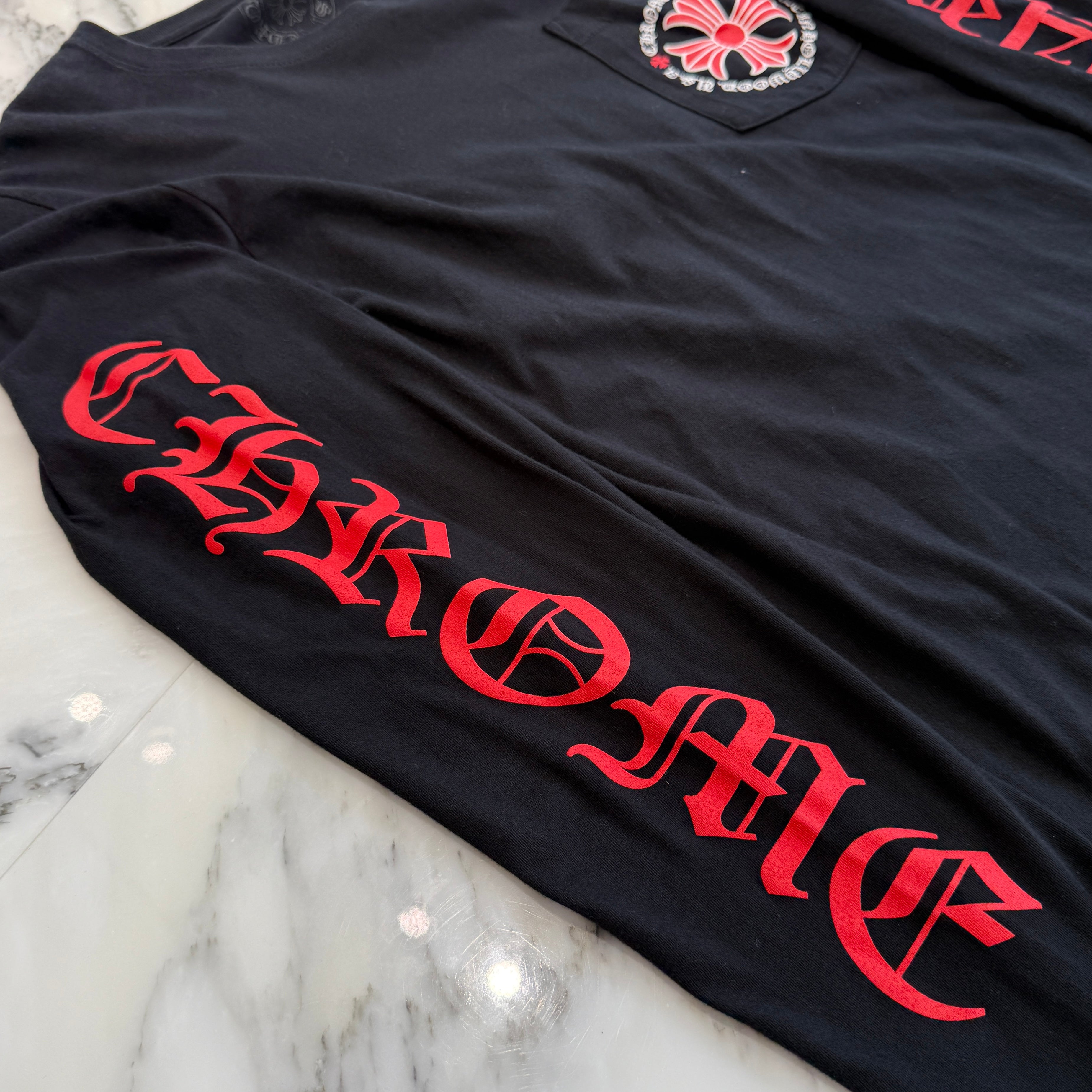 CHROME HEARTS Made In Hollywood Red CH Plus Long Sleeve Tee SizeS クロムハーツ メイドインハリウッド CHプラス ロングスリーブTシャツ サイズS