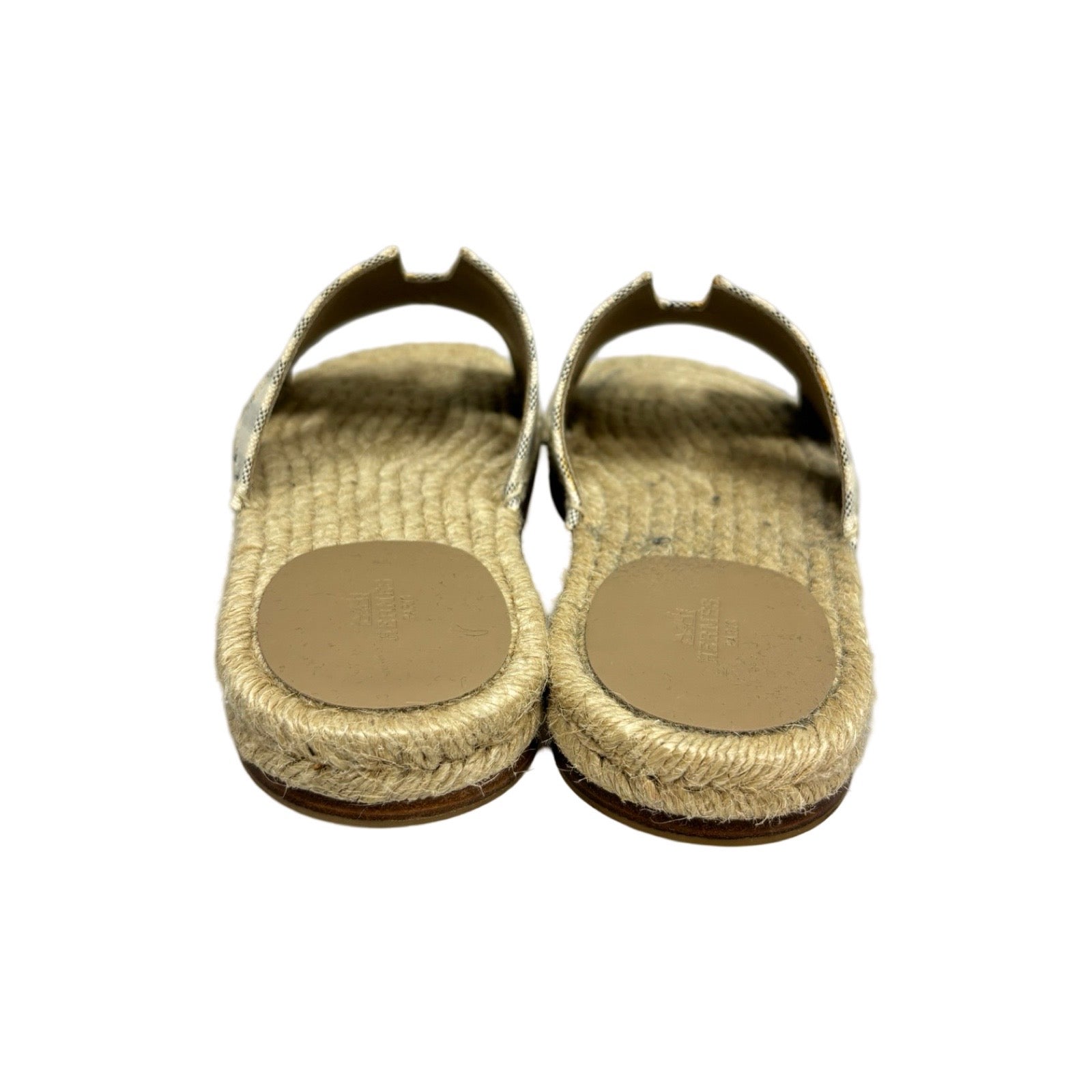 HERMES 2021SS Espadrille "Antigua" Stripe Sandals H221832ZH56410 Size 40