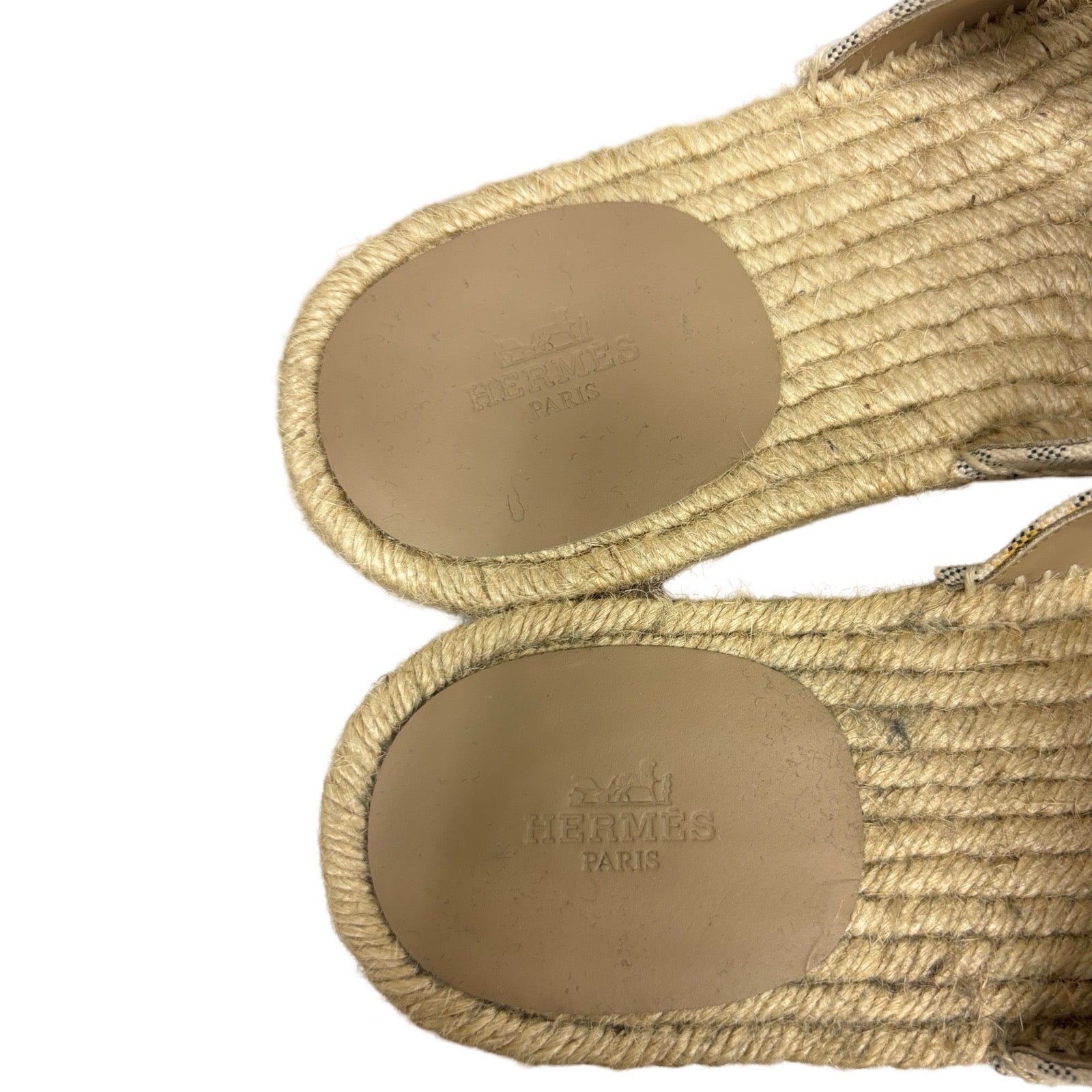HERMES 2021SS Espadrille "Antigua" Stripe Sandals H221832ZH56410 Size 40