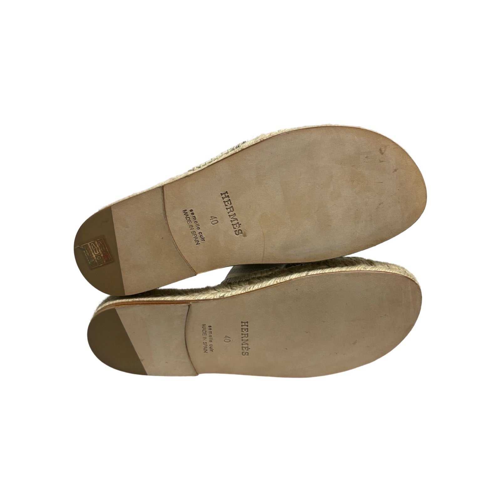 HERMES 2021SS Espadrille "Antigua" Stripe Sandals H221832ZH56410 Size 40