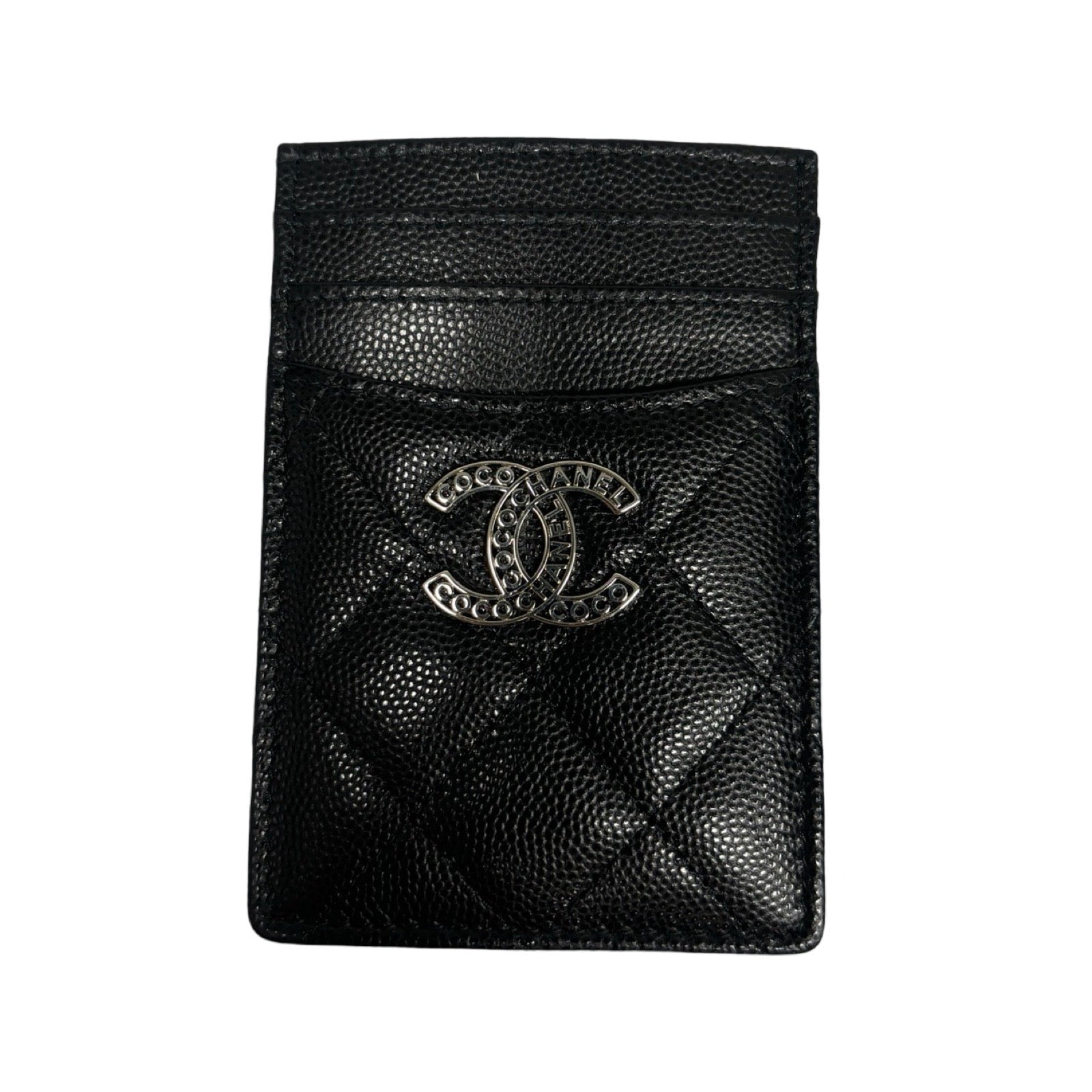 CHANEL Classic Coco Mark Caviar Skin Card Holder AP3404 B12928 NO206