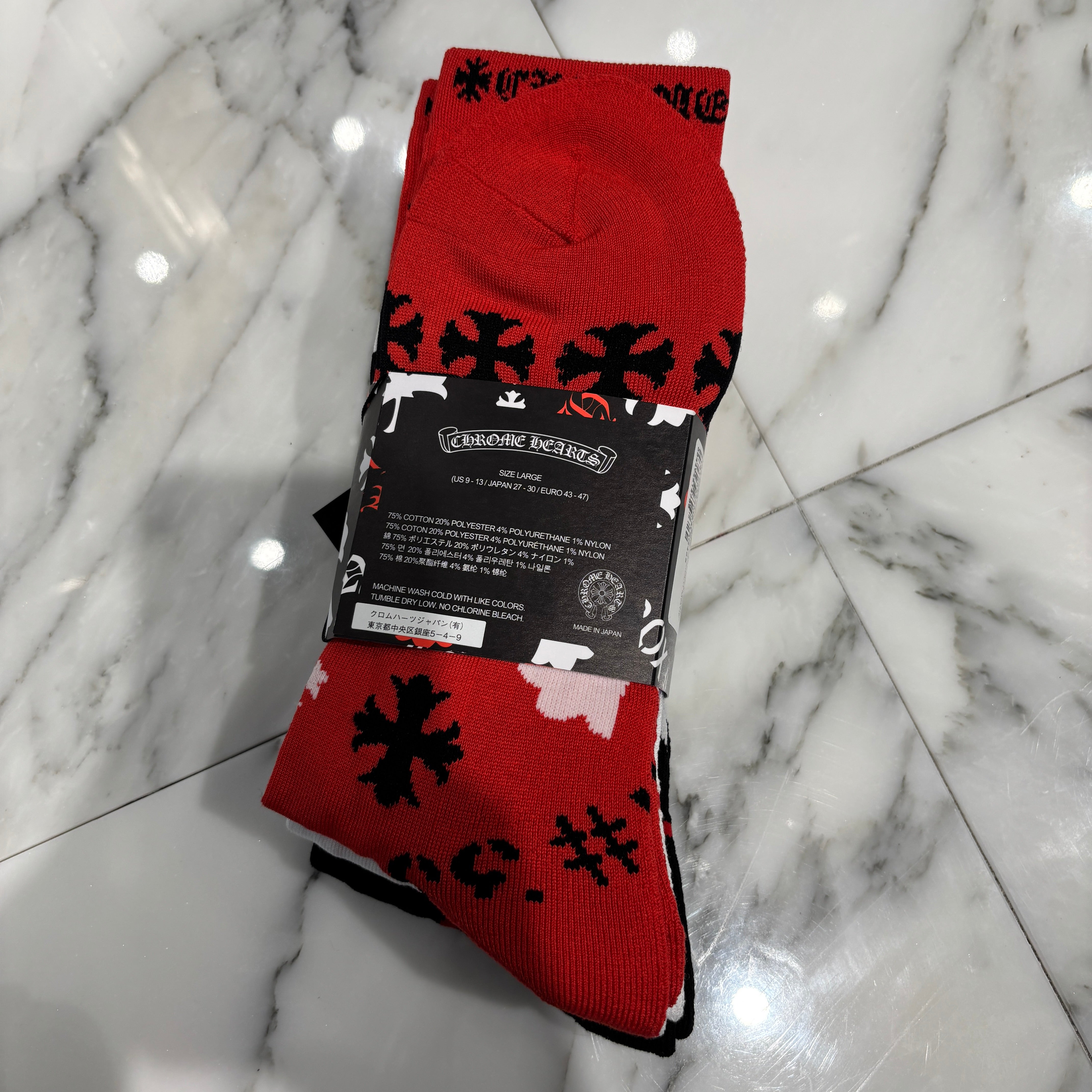 CHROME HEARTS Stencil Multi Logo Socks Size LARGE（JP27-30）クロムハーツ ステンシル マルチロゴ ソックスサイズLARGE（JP27-30）