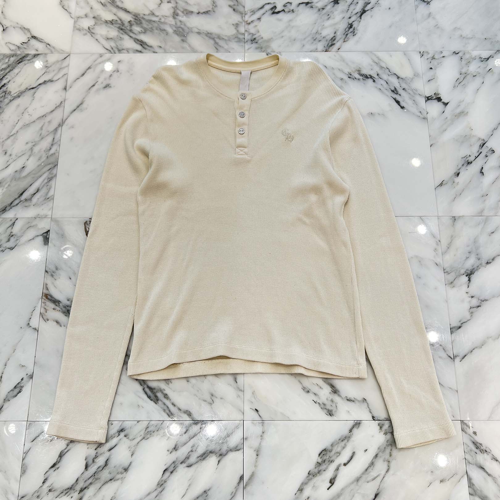 CHROME HEARTS Y NOT CH Embroidery Henry Neck Long Sleeve Tee Size M クロムハーツ ワイノット CH刺繍 ヘンリーネック ロングスリーブTシャツ サイズM