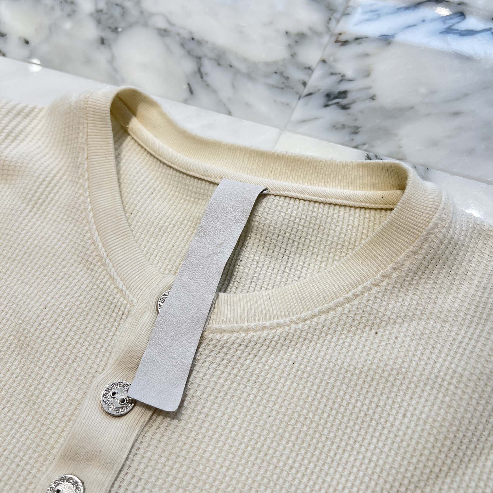 CHROME HEARTS Y NOT CH Embroidery Henry Neck Long Sleeve Tee Size