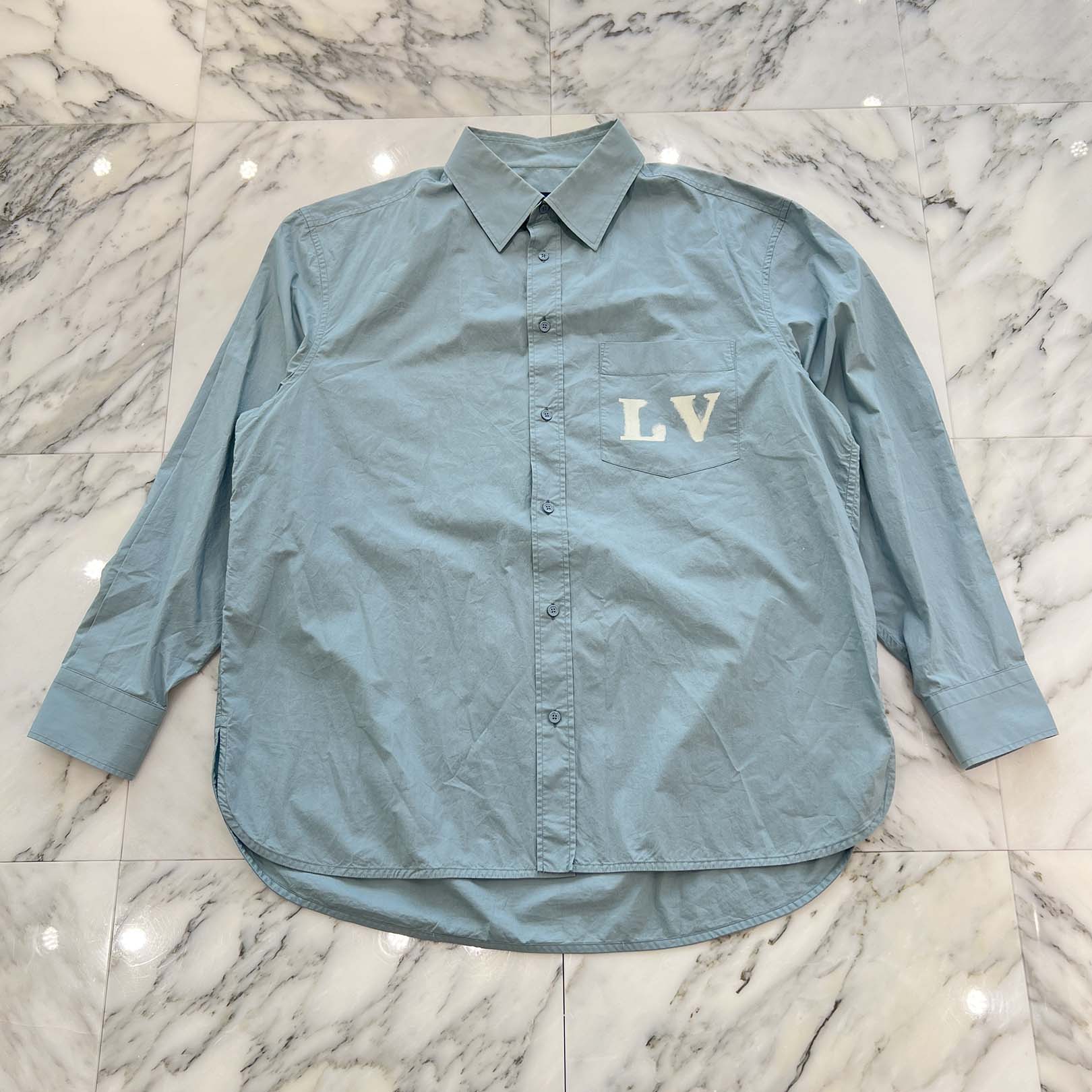 LOUIS VUITTON 2023SS Placed Graphics Cotton Shirt HOS75W Size XL ルイヴィトン プレースドグラフィック コットンシャツ サイズXL