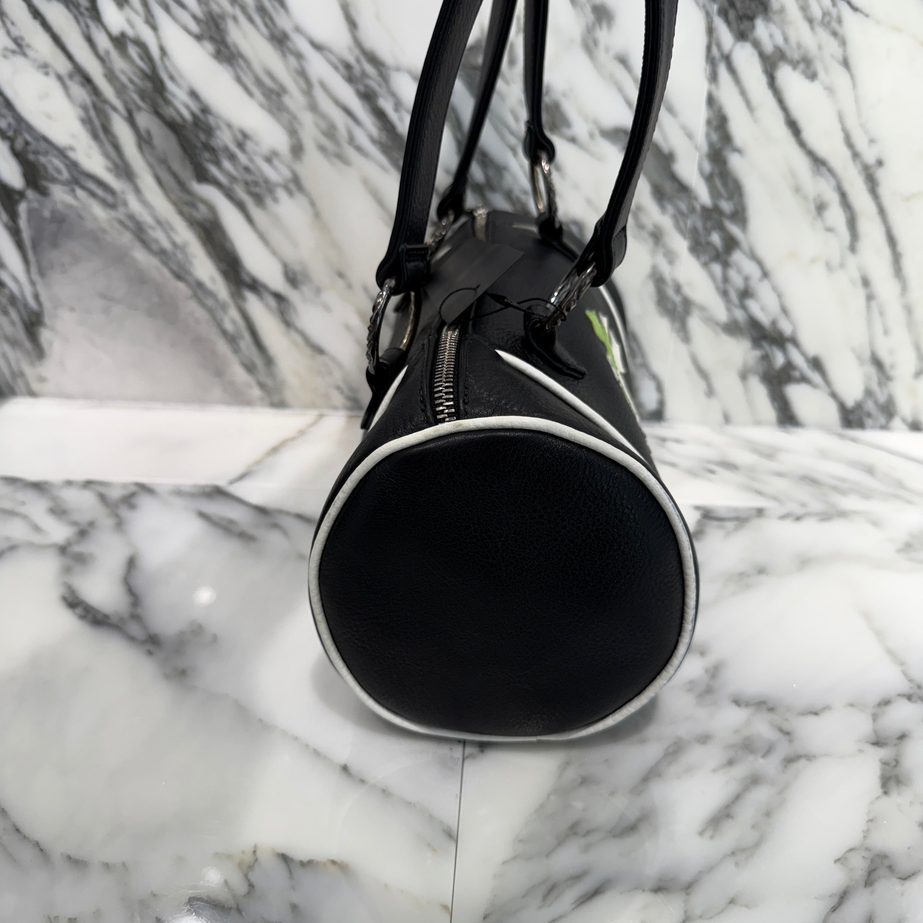 CHROME HEARTS Las Vegas Limited DOMINO Cemetery Cross Patch Duffle Leather Mini Boston Bag クロムハーツ ラスベガス限定 ドミノ セメタリークロスパッチ ダッフル レザー ミニ ボストンバッグ