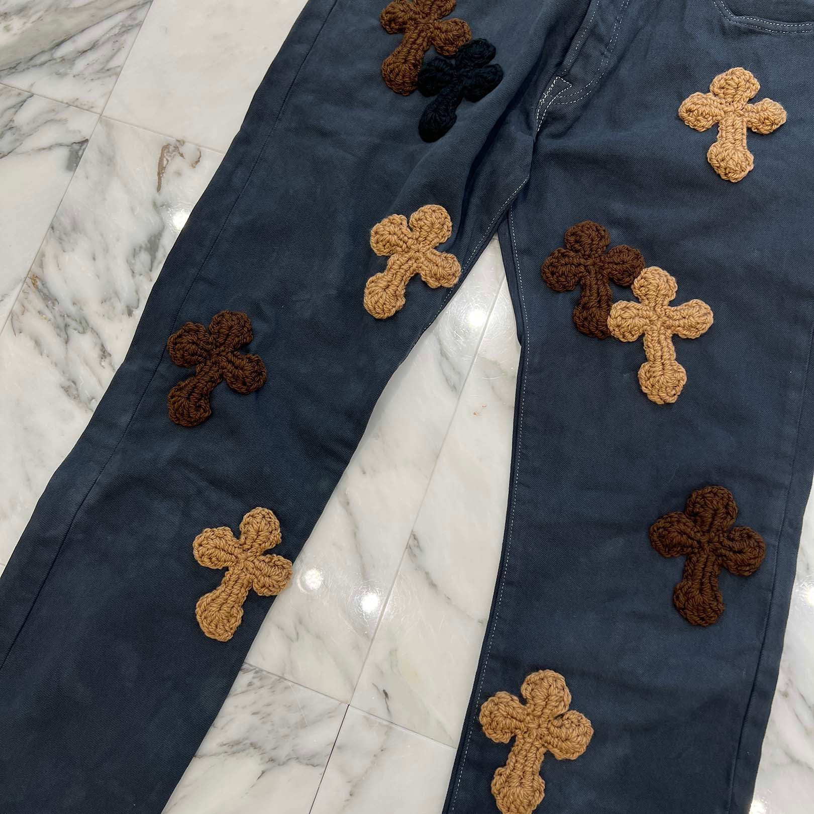 Y.A.R.N × Levi's 501 Body Knit Cross Denim Pants Size W33×L32 ヤーン×リーバイス 501 ボディ ニットクロス デニムパンツ サイズW33×L32