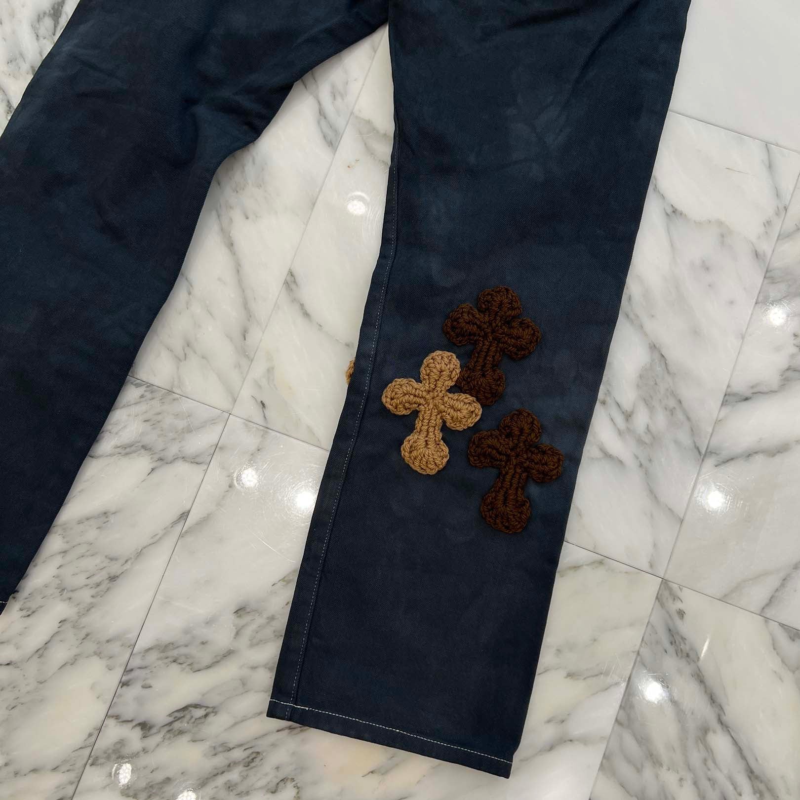 Y.A.R.N × Levi's 501 Body Knit Cross Denim Pants Size W33×L32 ヤーン×リーバイス 501 ボディ ニットクロス デニムパンツ サイズW33×L32