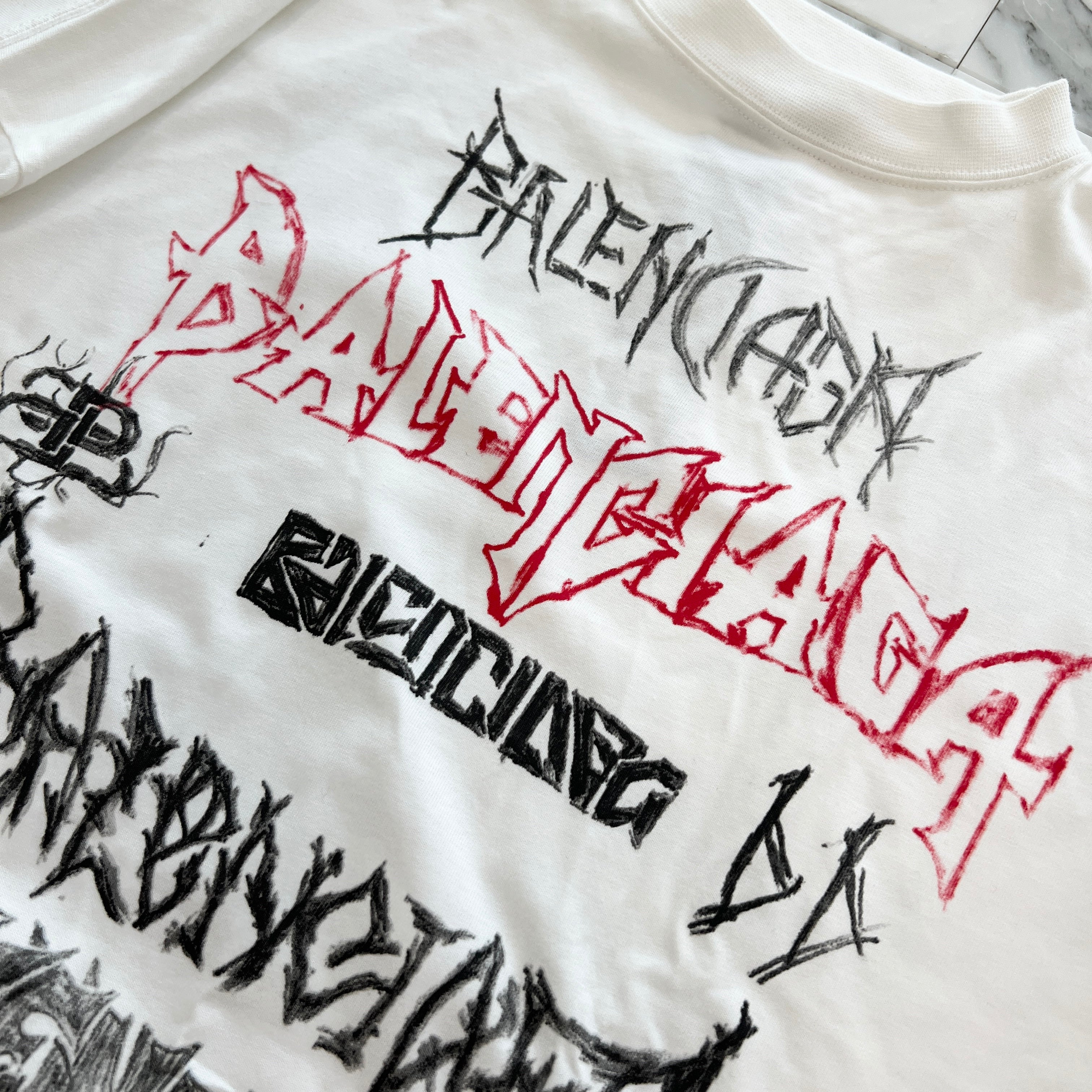 BALENCIAGA 2024SS Metal Logo Print Long Sleeve Tee 699191 TPV02 Size L バレンシアガ メタルロゴプリント ロングスリーブ Tシャツ サイズL