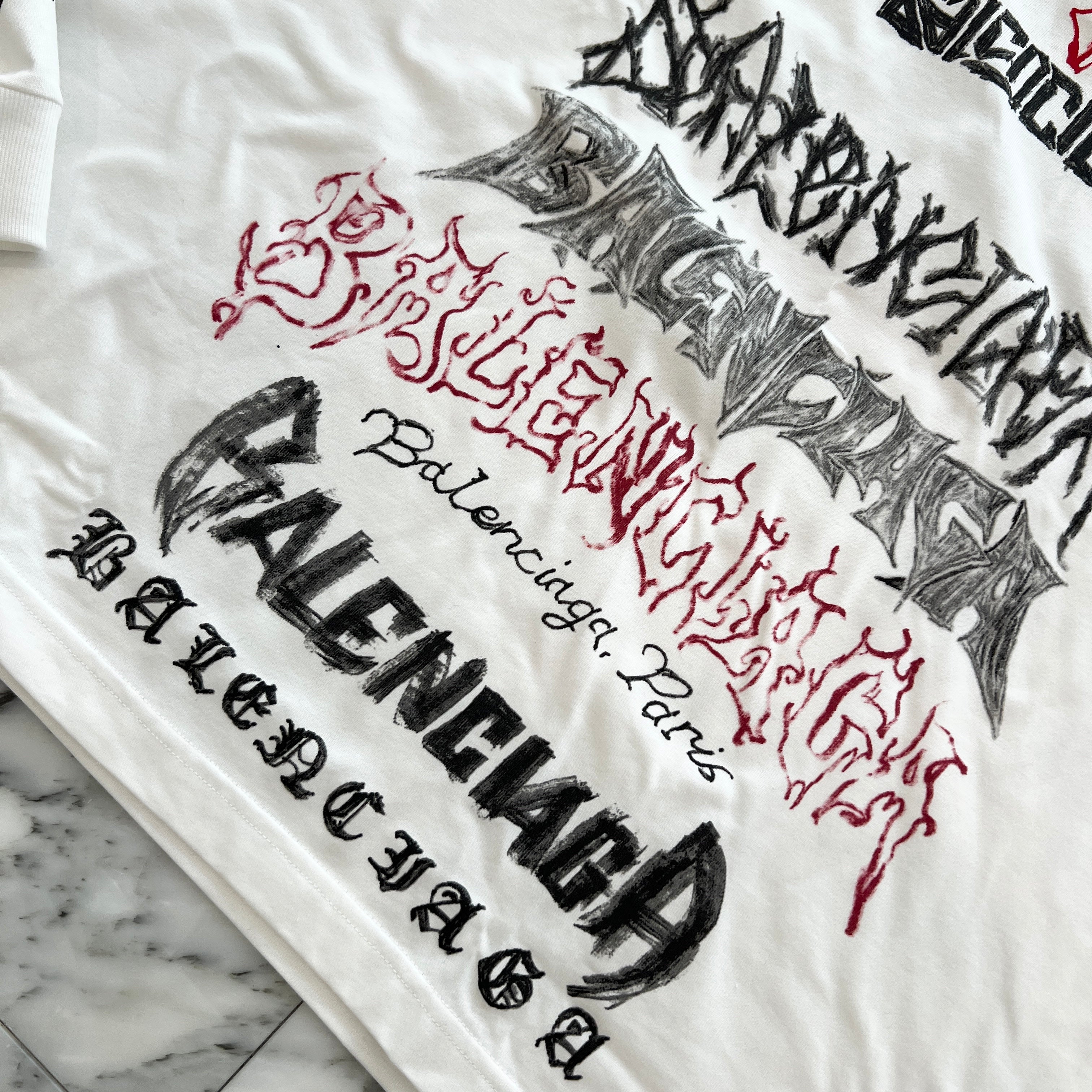 BALENCIAGA 2024SS Metal Logo Print Long Sleeve Tee 699191 TPV02 Size L バレンシアガ メタルロゴプリント ロングスリーブ Tシャツ サイズL