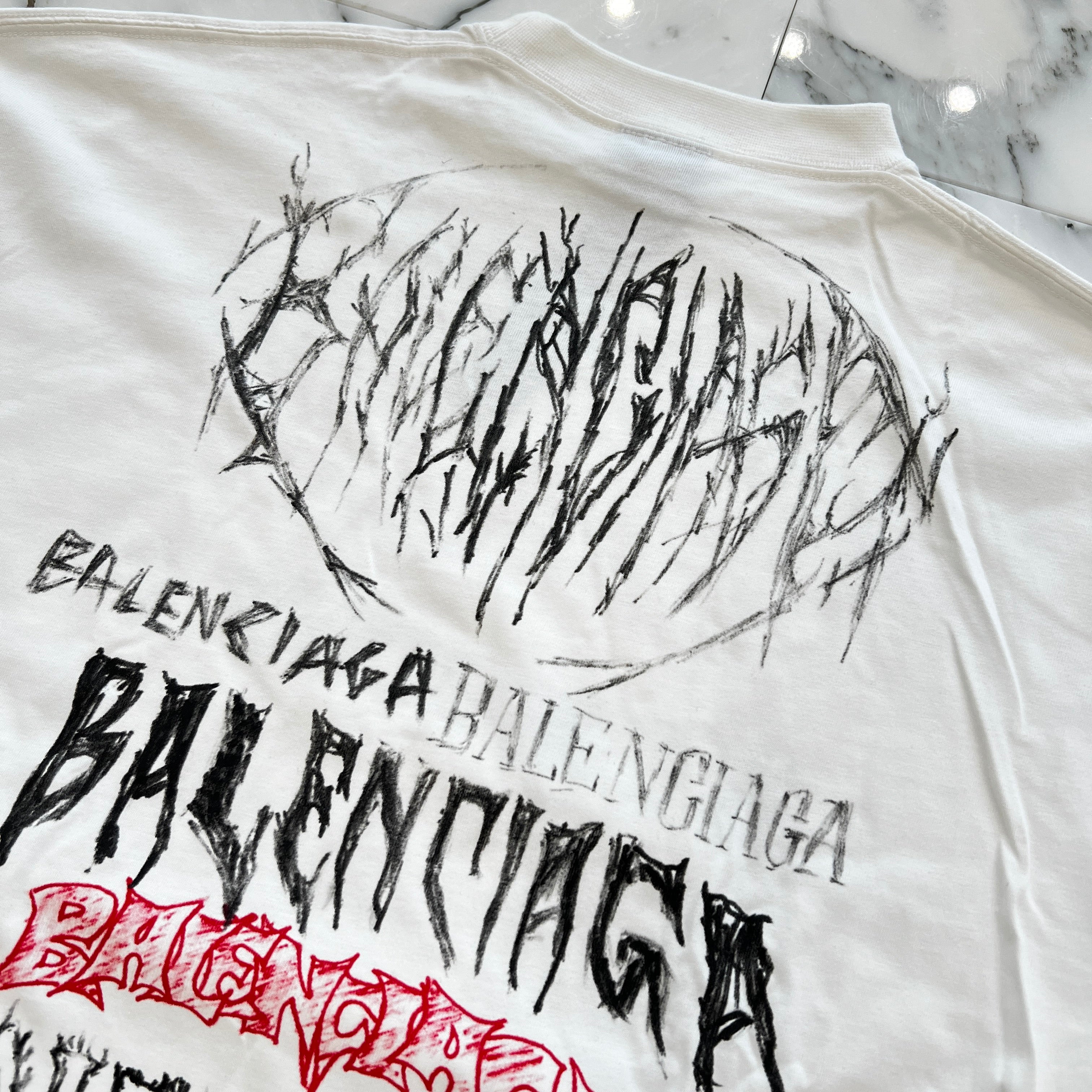 BALENCIAGA 2024SS Metal Logo Print Long Sleeve Tee 699191 TPV02 Size L バレンシアガ メタルロゴプリント ロングスリーブ Tシャツ サイズL