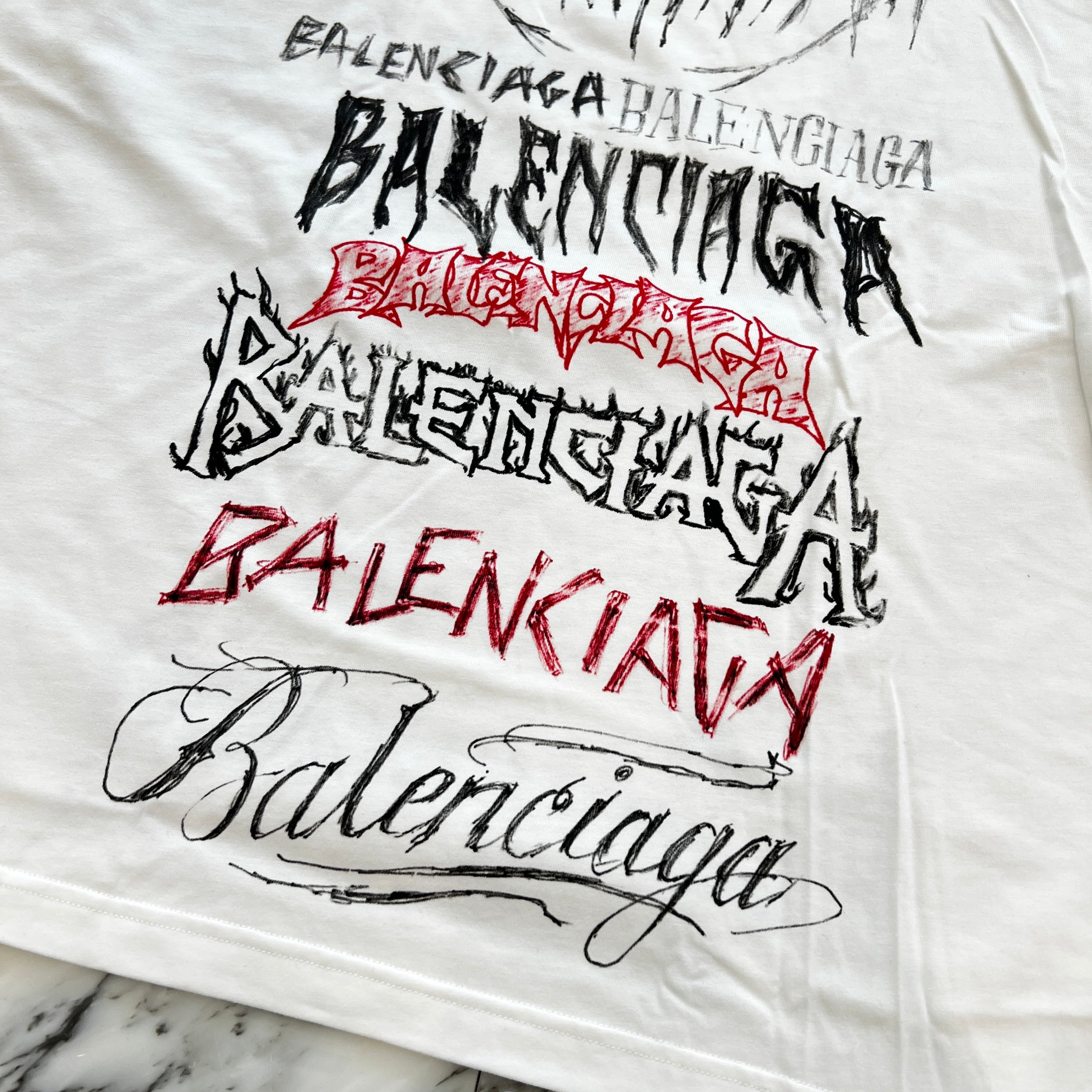 BALENCIAGA 2024SS Metal Logo Print Long Sleeve Tee 699191 TPV02