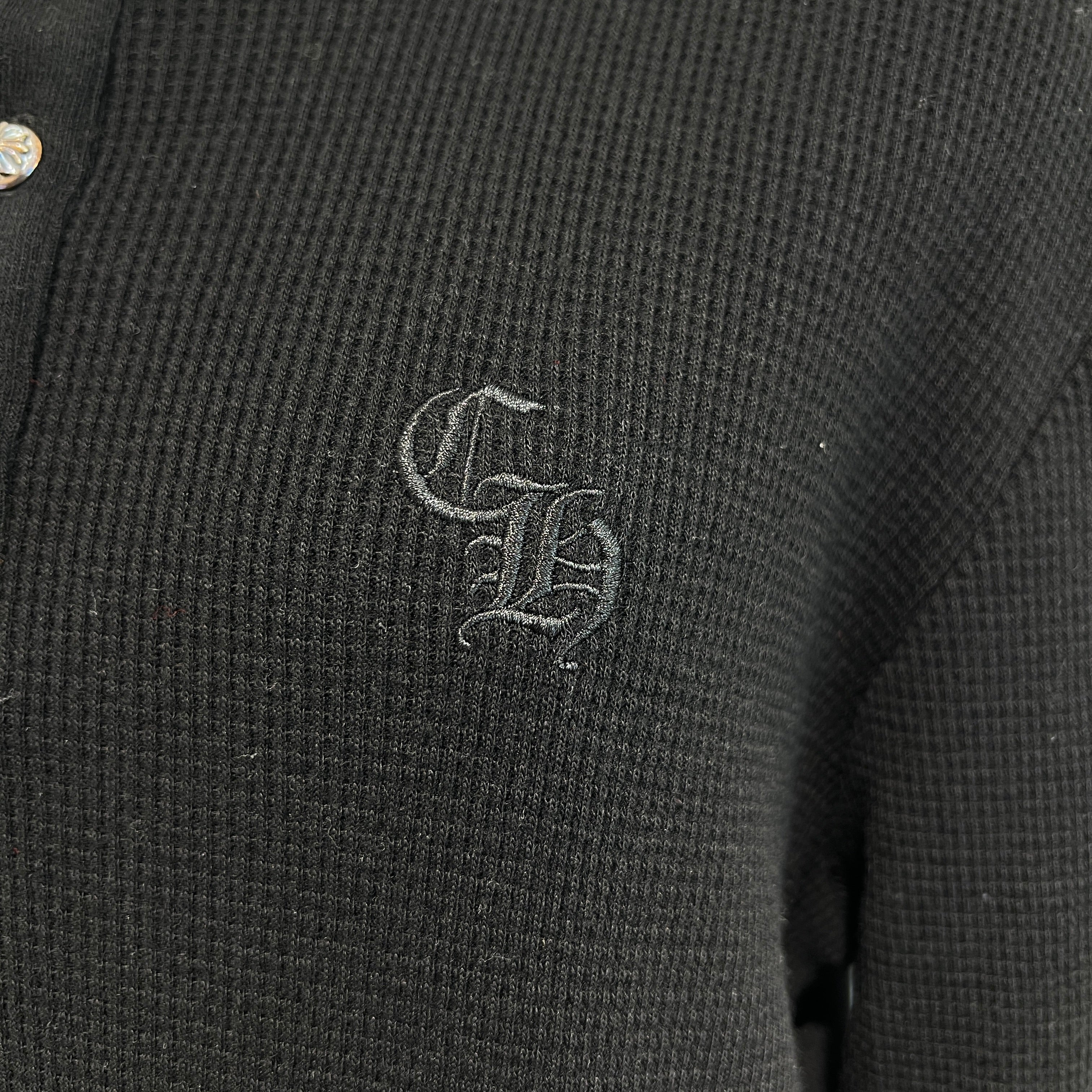 CHROME HEARTS Y NOT CH Embroidery Henry Neck Long Sleeve Tee Size L クロムハーツ ワイノット CH刺繍 ヘンリーネック ロングスリーブTシャツ サイズL