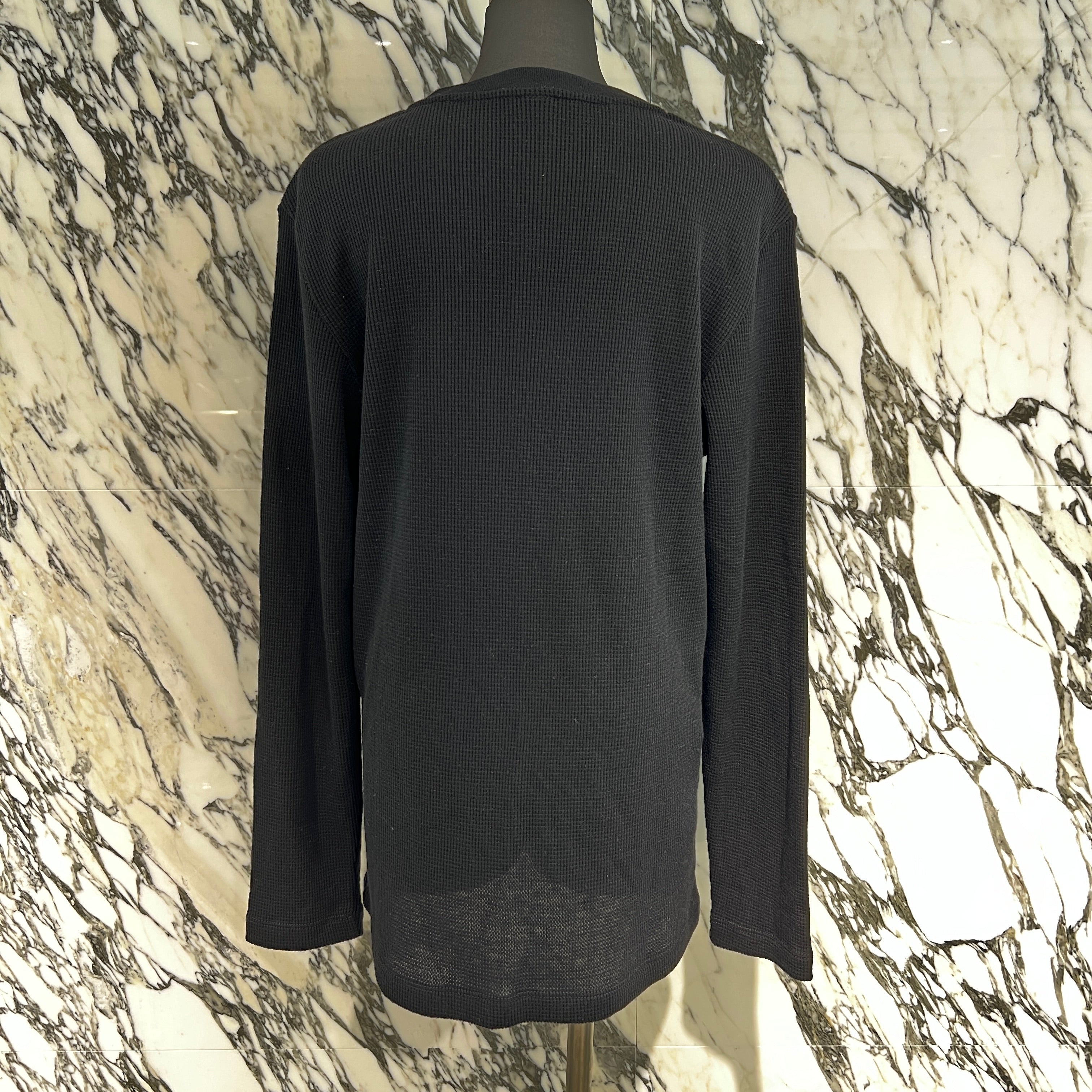 CHROME HEARTS Y NOT CH Embroidery Henry Neck Long Sleeve Tee Size