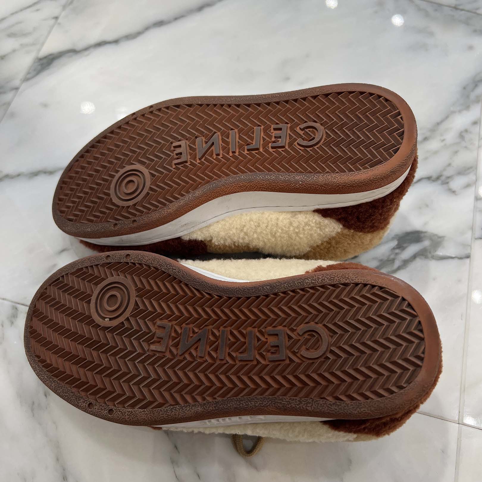 CELINE CT02 Velcro Strap Teddy Fabric Sneakers Size 36 (約23cm) セリーヌ CT02 ベルクロストラップ テディファブリックスニーカー サイズ36 (約23cm)