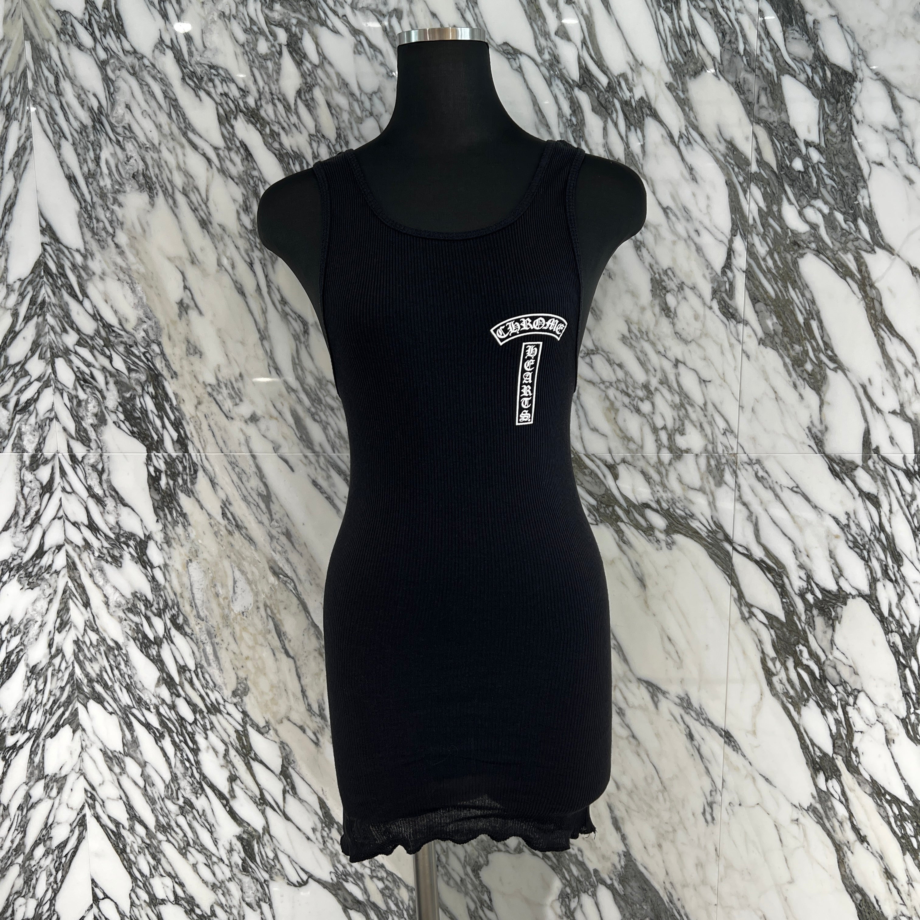 CHROME HEARTS T Bar Logo Back Cross Print Tank Top Size M クロム