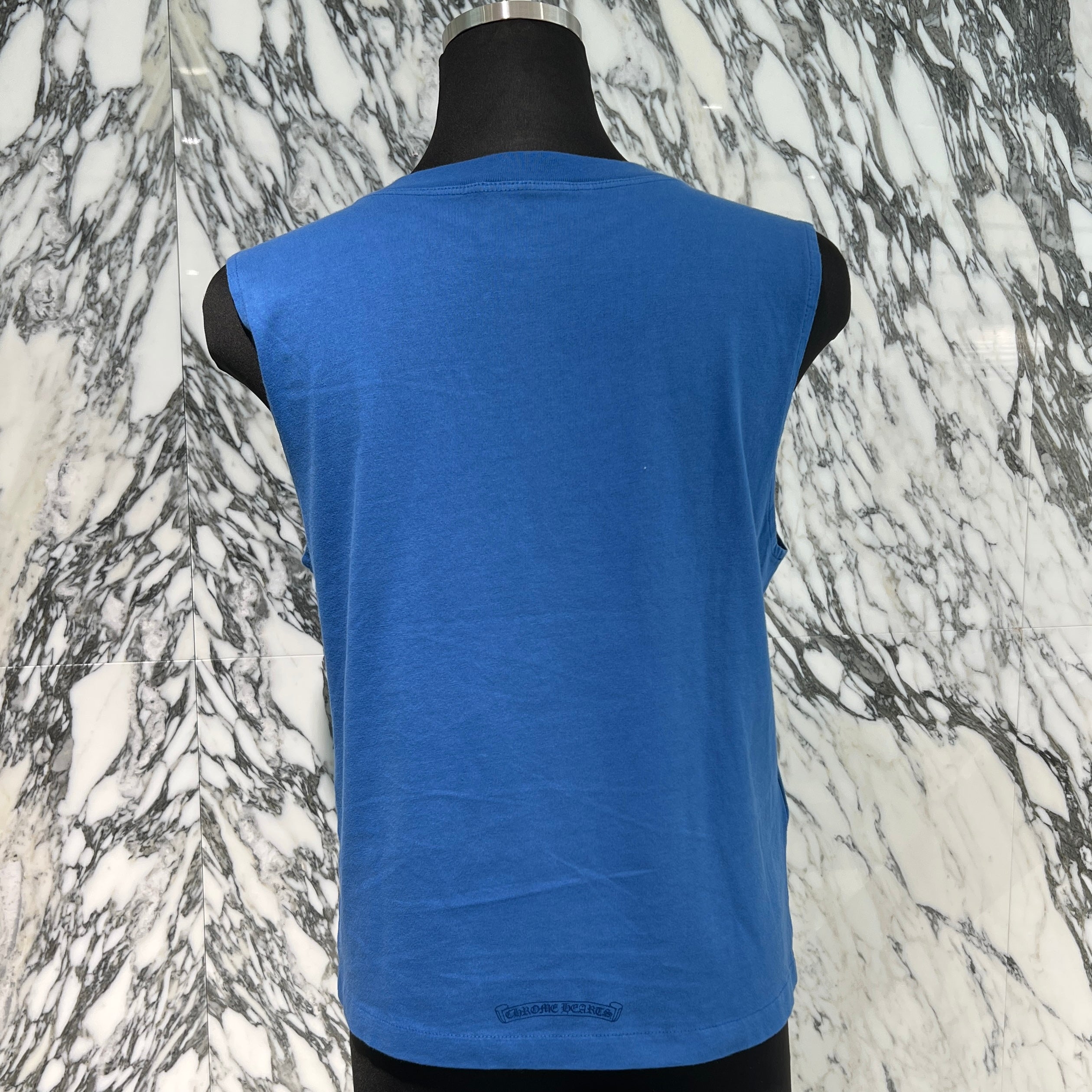 CHROME HEARTS Y NOT King Taco 3 Cemetery Cross Flock Print Sleeveless Tee Size XS クロムハーツ ワイノット キングタコ 3 セメタリークロス フロッキープリント ノースリーブシャツ サイズXS