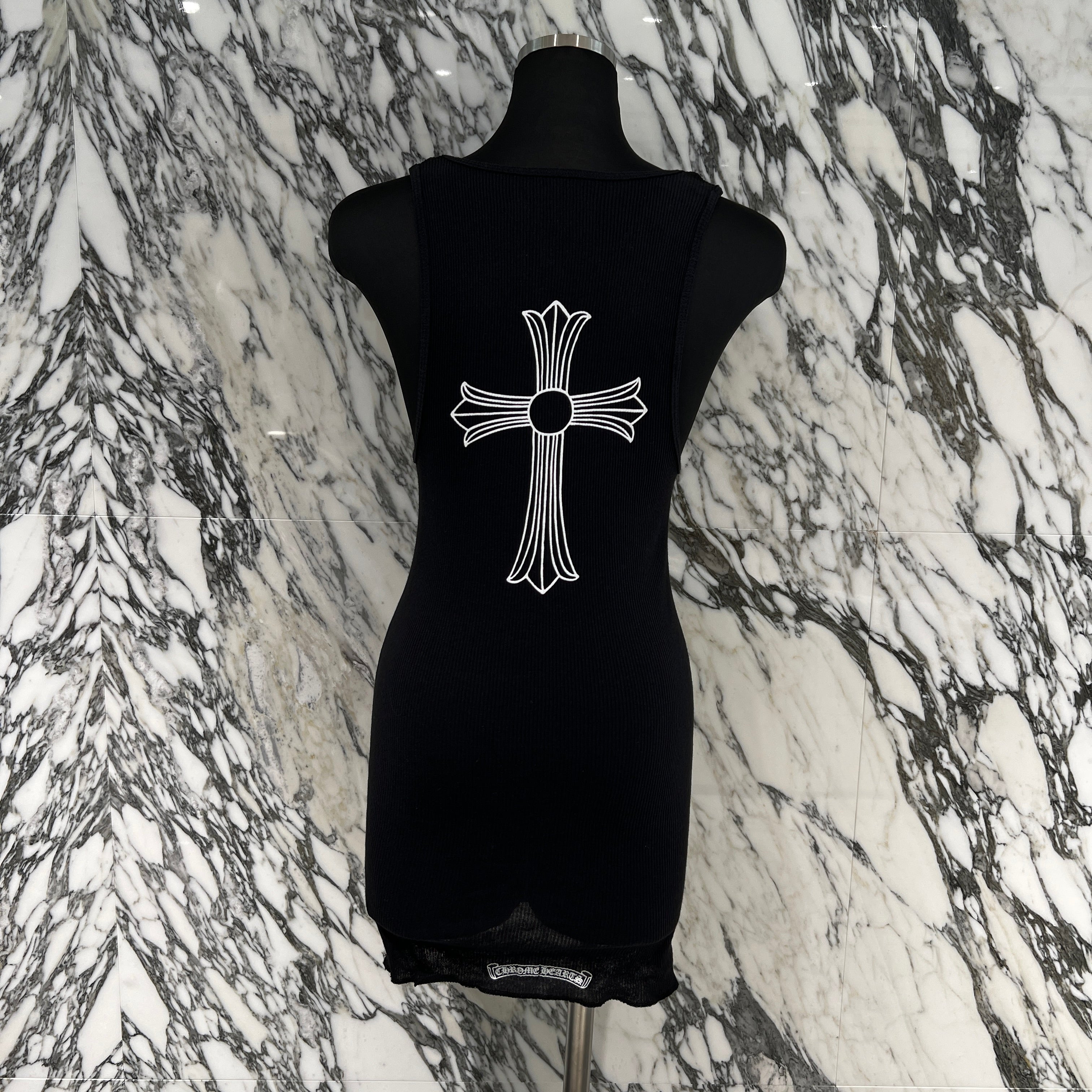 CHROME HEARTS T Bar Logo Back Cross Print Tank Top Size M クロムハーツ Tバーロゴ バッククロスプリント タンクトップ サイズM
