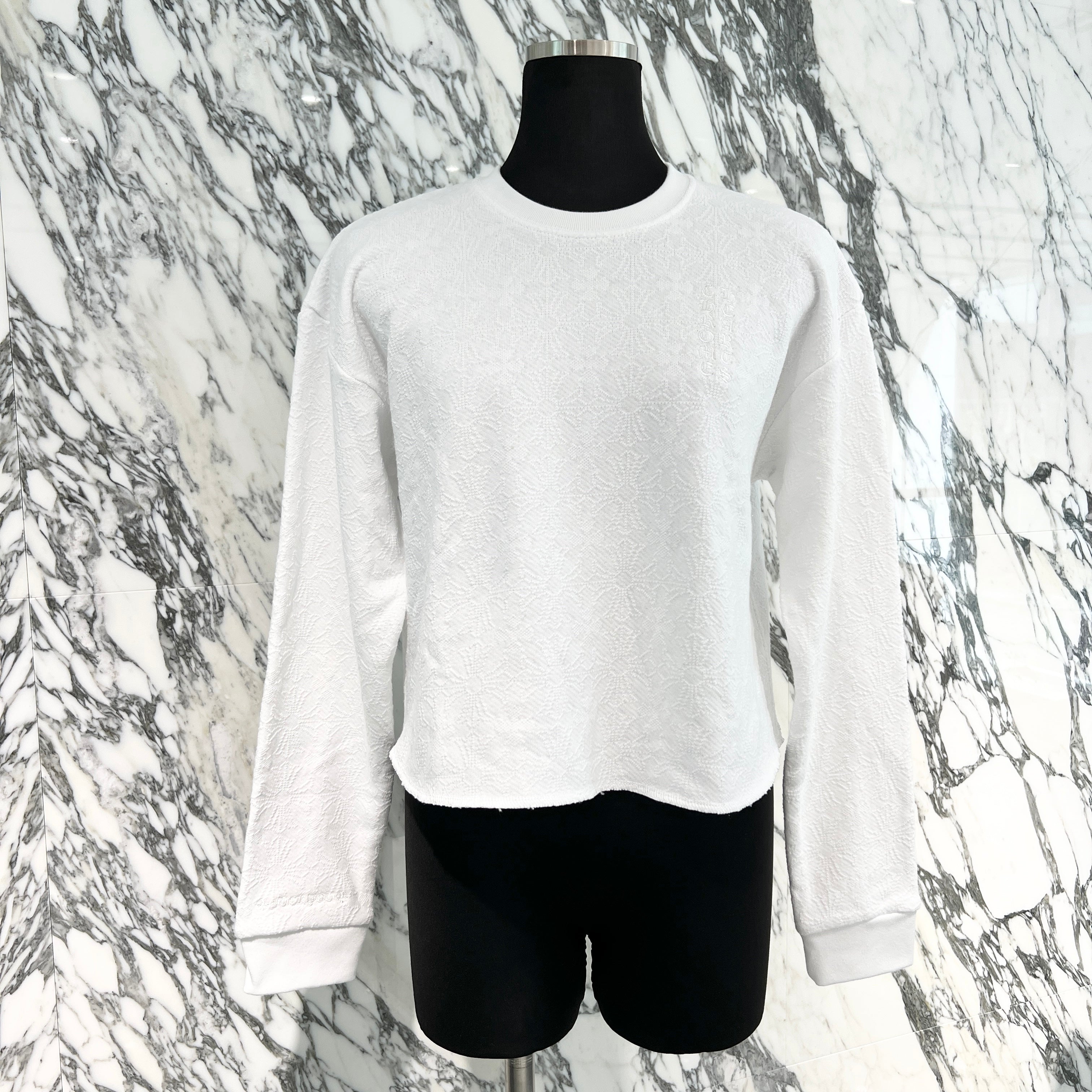 CHROME HEARTS Y NOT Vertical Logo Cropped Sweat Shirt Size S クロムハーツ ワイノット ヴァーティカルロゴ クロップド スウェットシャツ Tシャツ サイズS