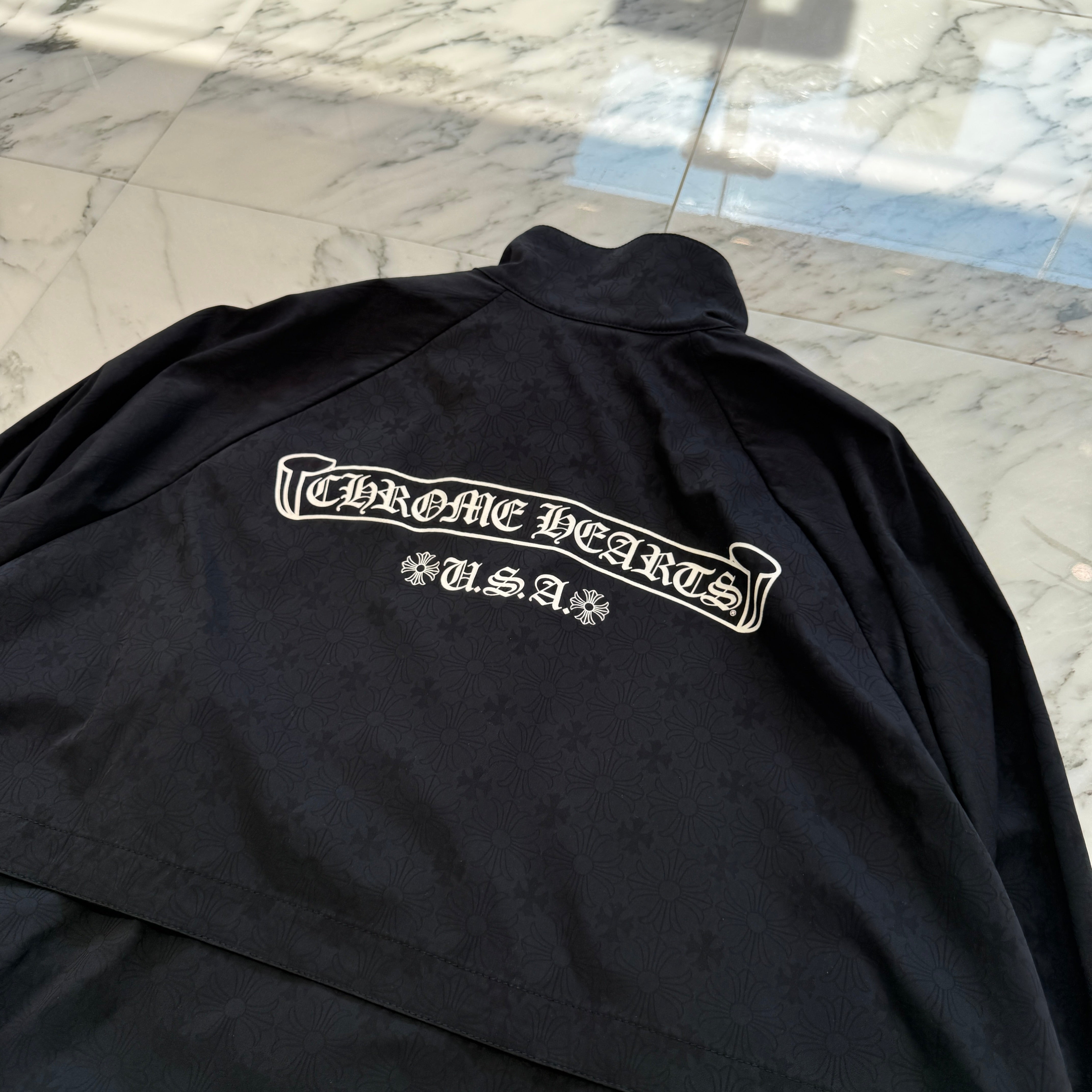 CHROME HEARTS Y NOT U Match Point Back USA Arch Logo Nylon Jacket Size XL クロムハーツ ワイノット Uマッチポイント バックUSAアーチロゴ ナイロンジャケット サイズXL