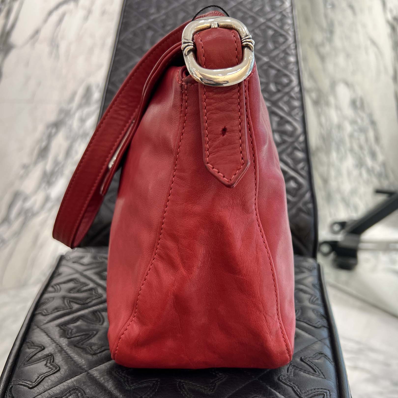 CHROME HEARTS Large Cross Rivet Leather Flap Bag クロムハーツ