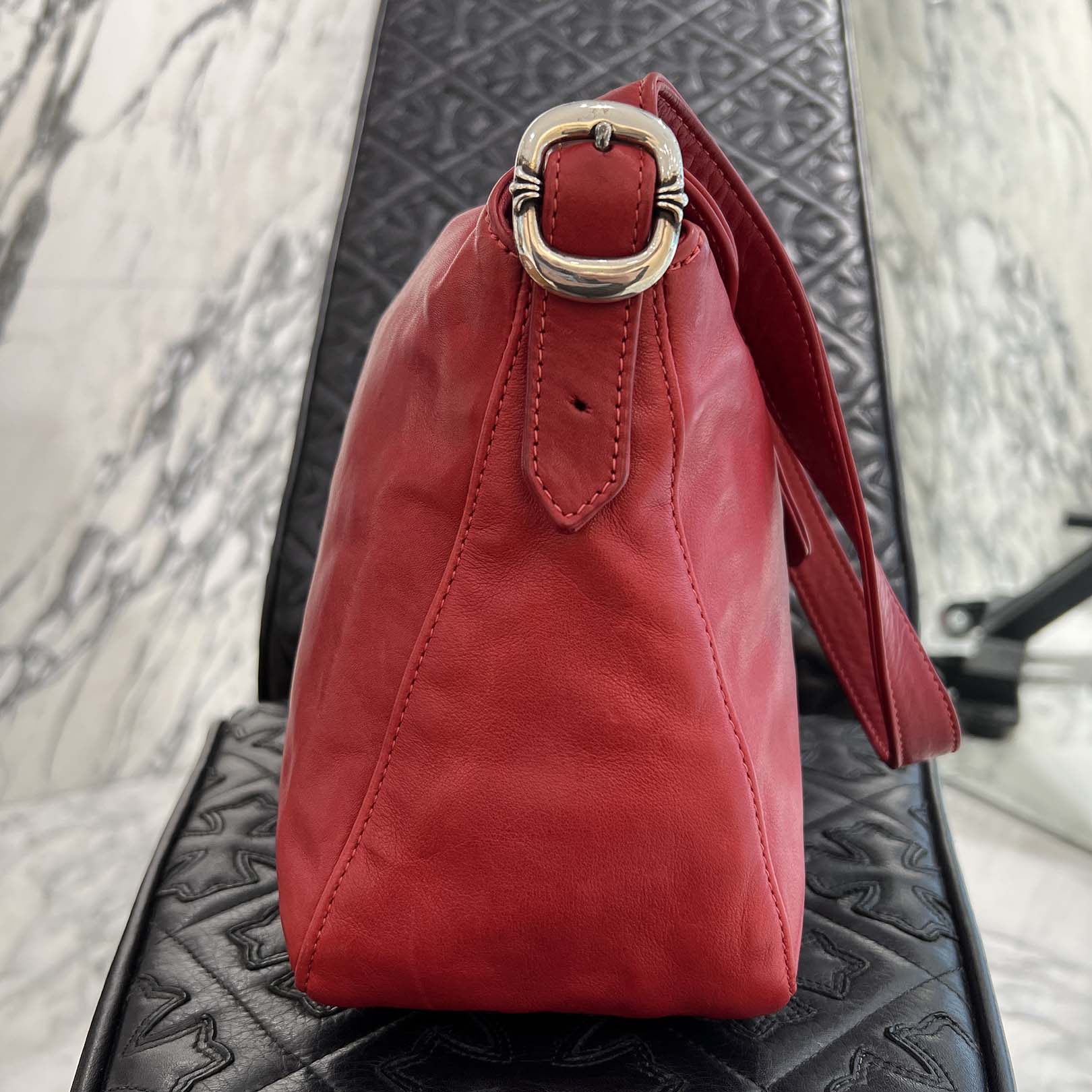 CHROME HEARTS Large Cross Rivet Leather Flap Bag クロムハーツ ラージクロスリベット レザーフラップバッグ