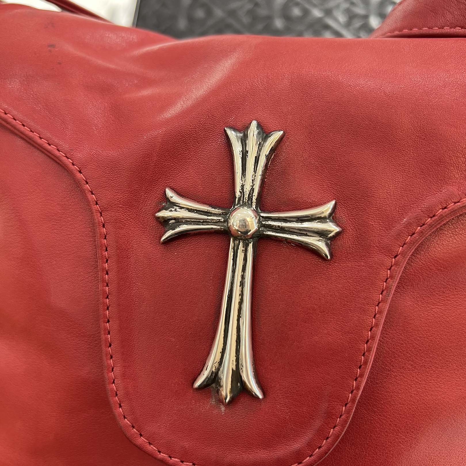 CHROME HEARTS Large Cross Rivet Leather Flap Bags クロムハーツ