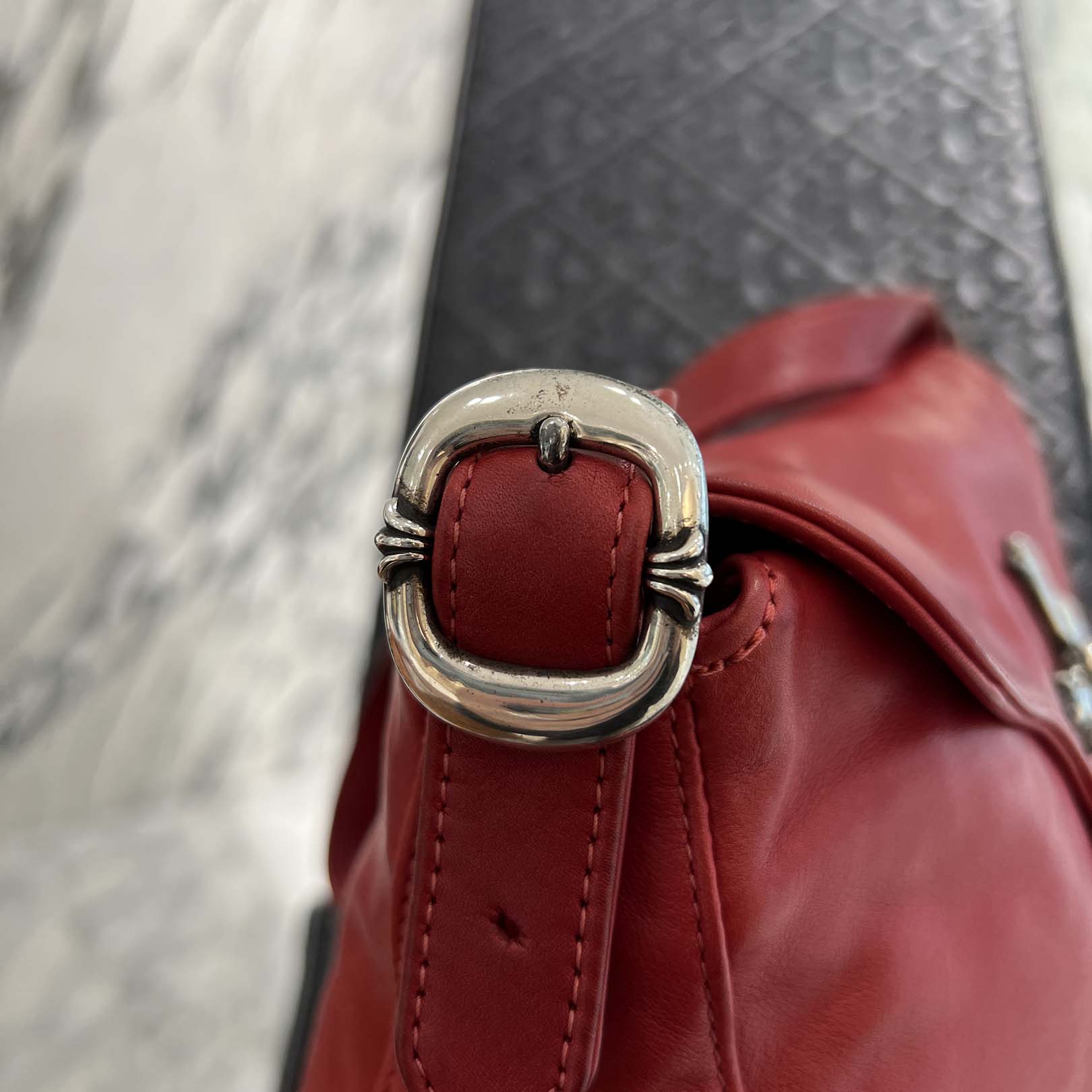 CHROME HEARTS Large Cross Rivet Leather Flap Bag クロムハーツ ラージクロスリベット レザーフラップバッグ