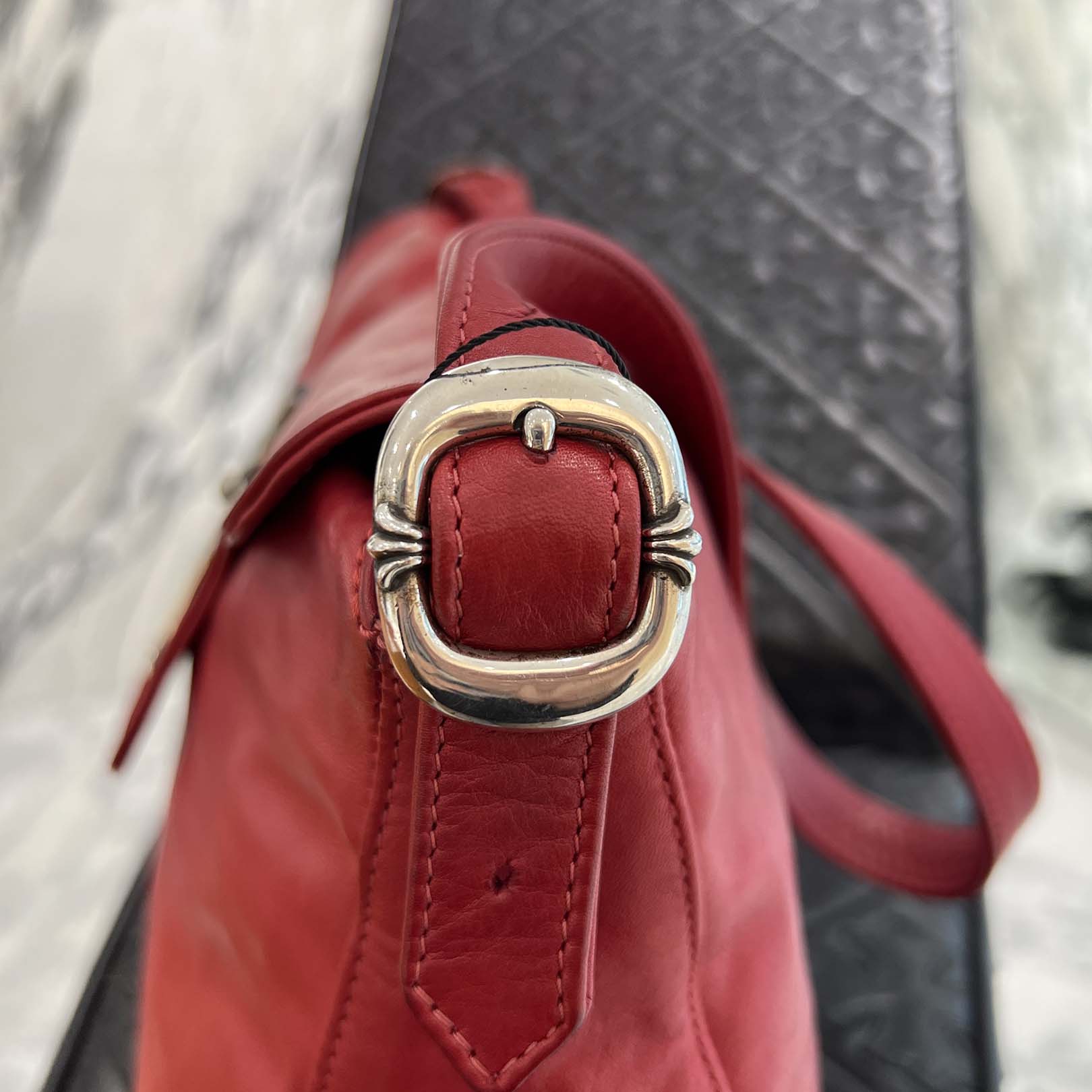 CHROME HEARTS Large Cross Rivet Leather Flap Bag クロムハーツ