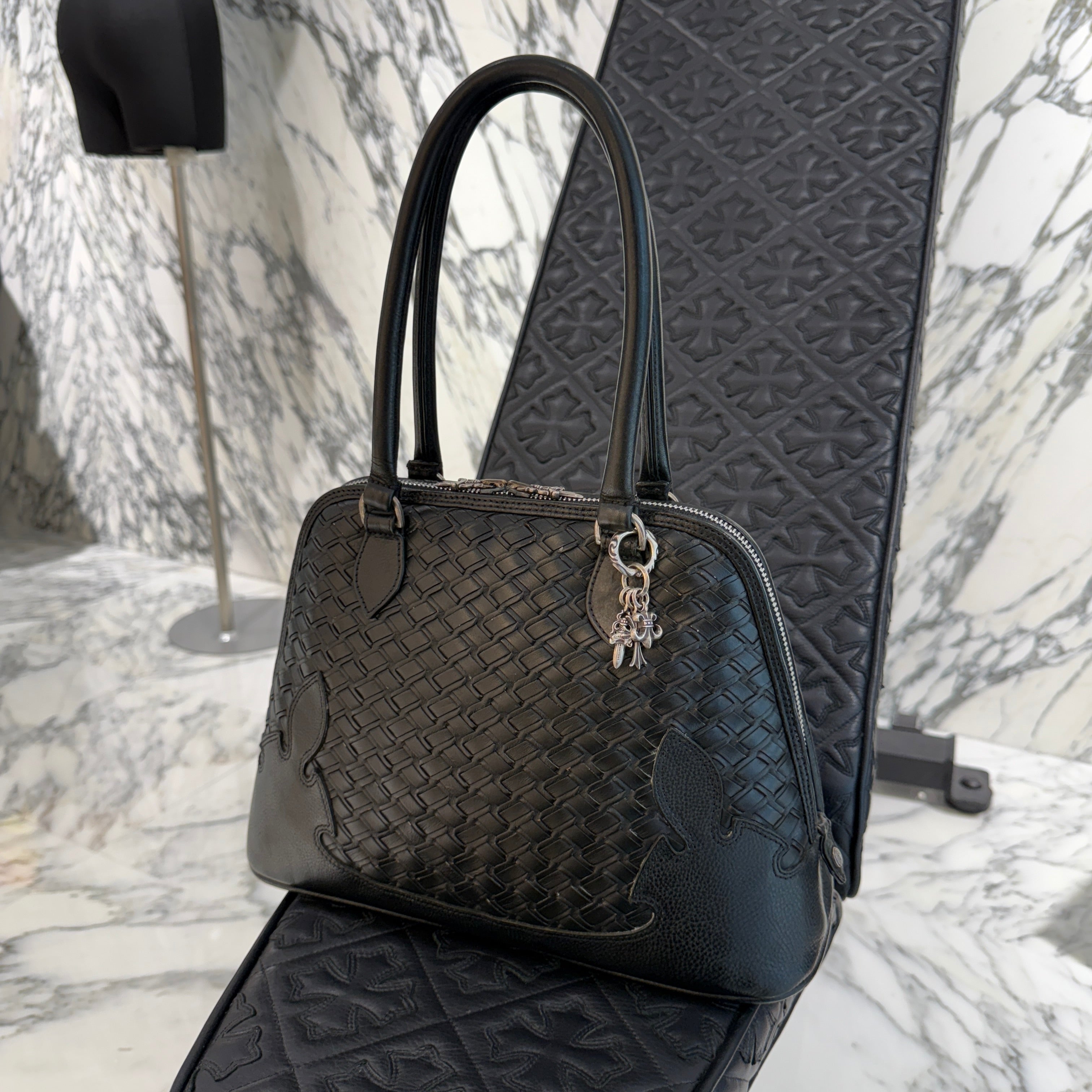 CHROME HEARTS WOVEN LEATHER MO BAG Small クロムハーツ ウーブンレザーモーバッグ スモール