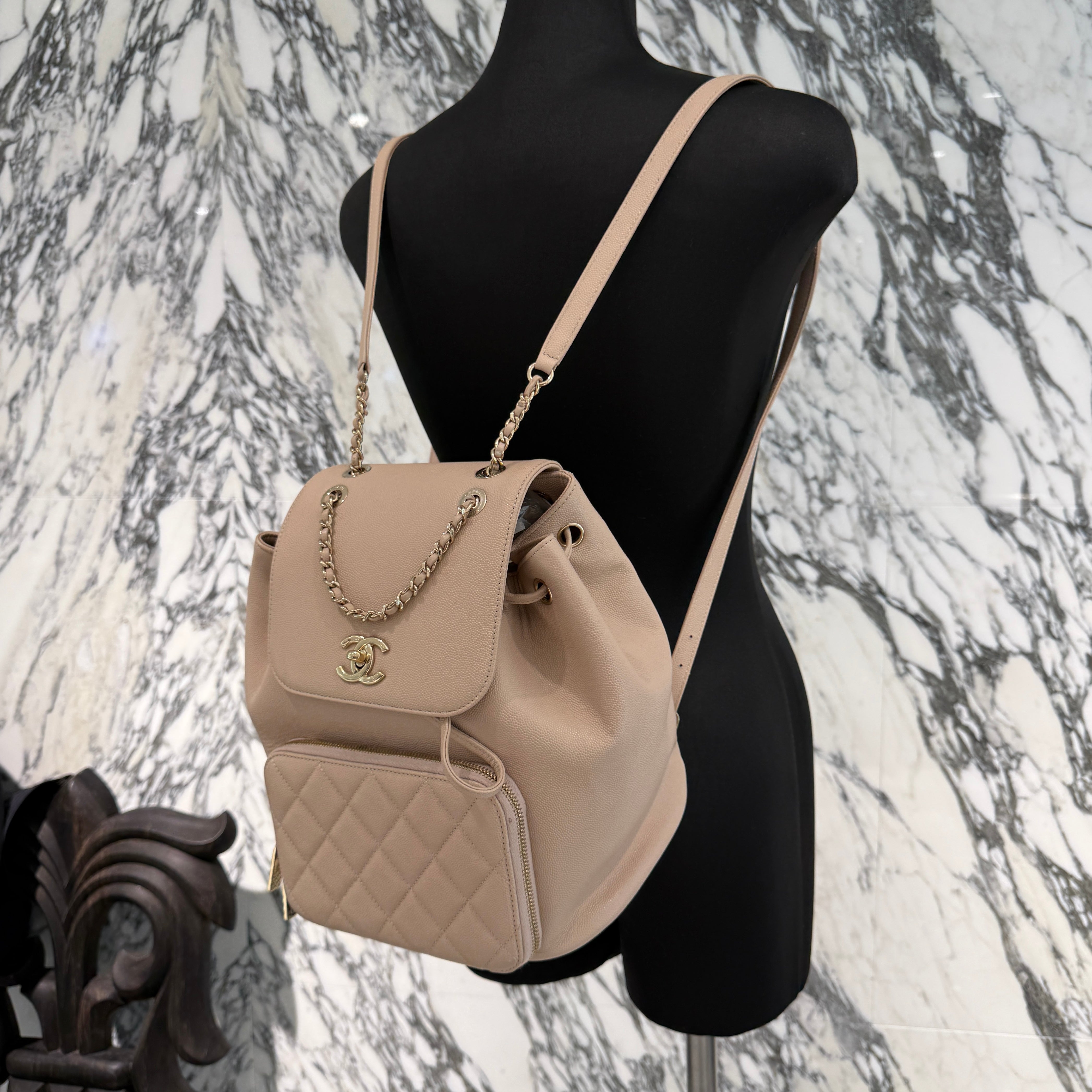 CHANEL 2019 Cruise Business Affinity Caviar Skin Backpack シャネル