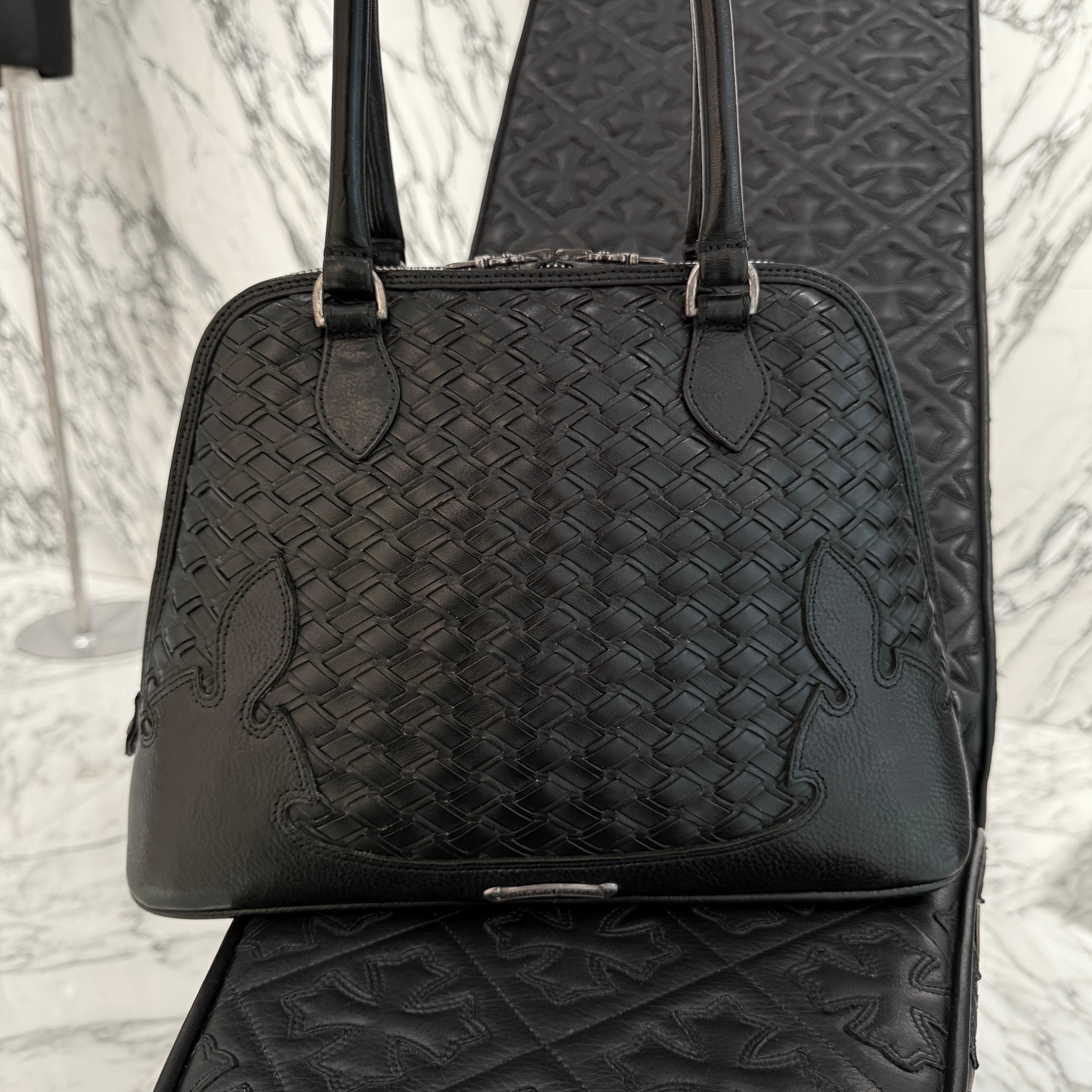 CHROME HEARTS WOVEN LEATHER MO BAG Small クロムハーツ ウーブンレザーモーバッグ スモール