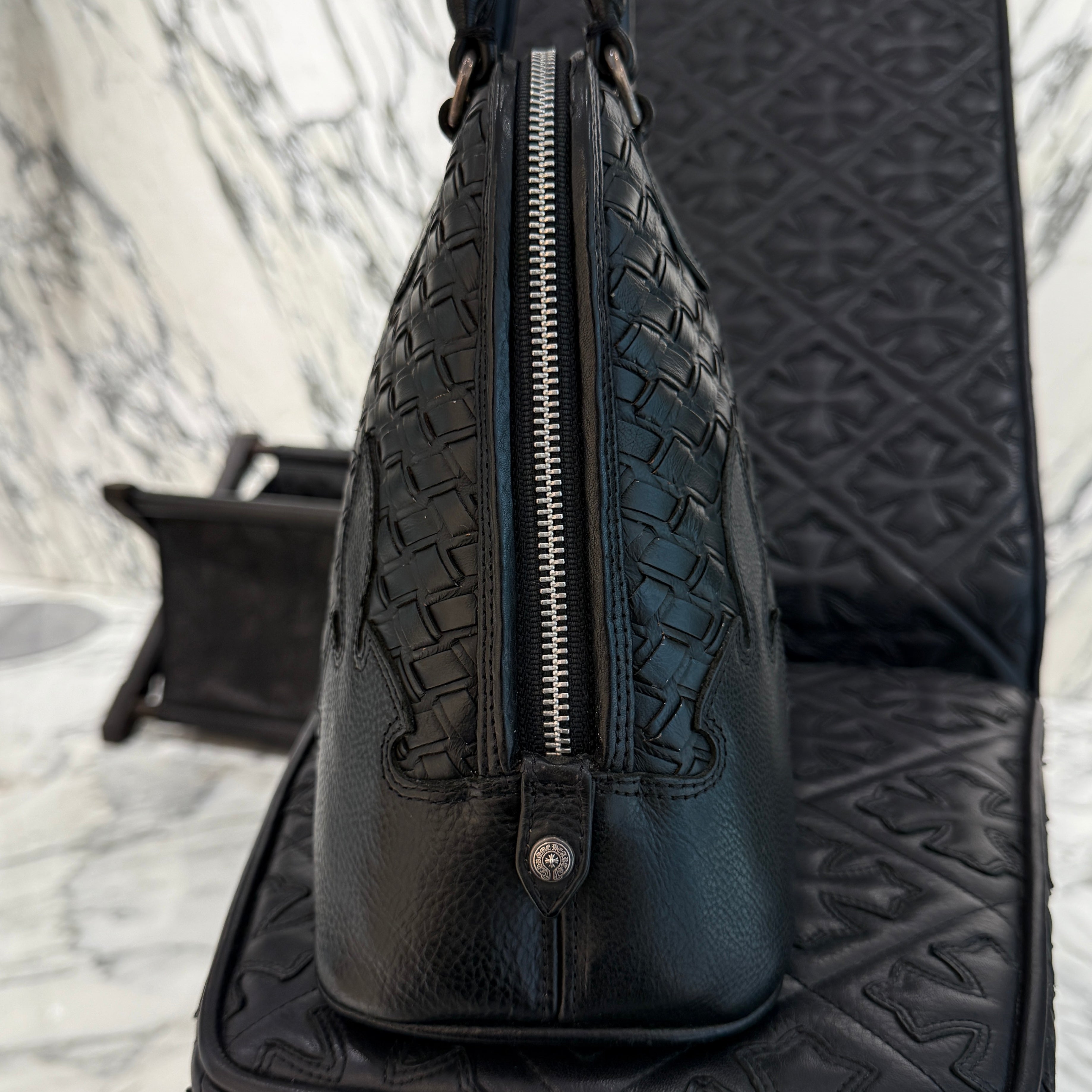 CHROME HEARTS WOVEN LEATHER MO BAG Small クロムハーツ ウーブンレザーモーバッグ スモール