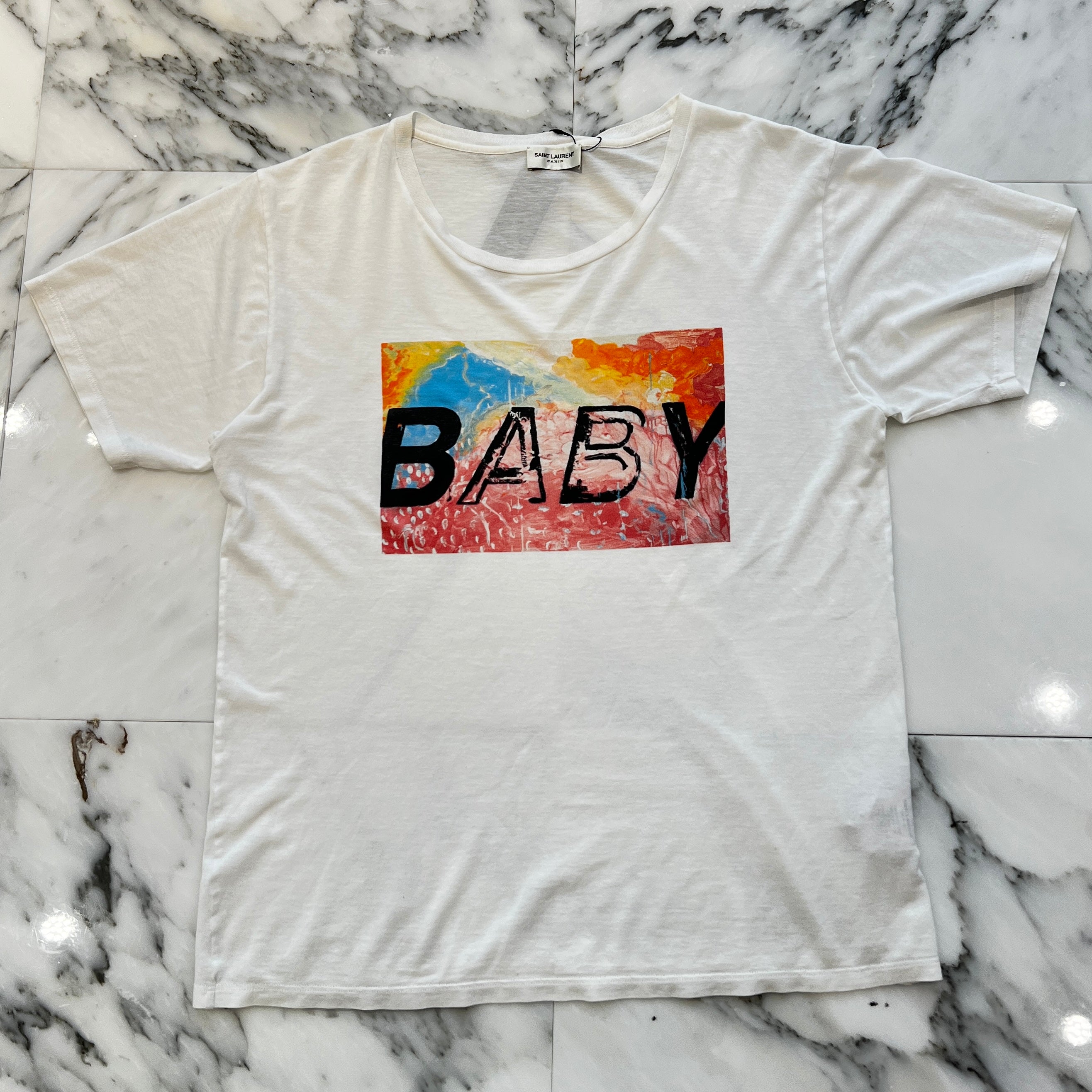 SAINT LAURENT PARIS 2016SS Baby Tee 416625 Y2WW2 Size M サンローラン パリ ベイビー Tシャツ サイズM
