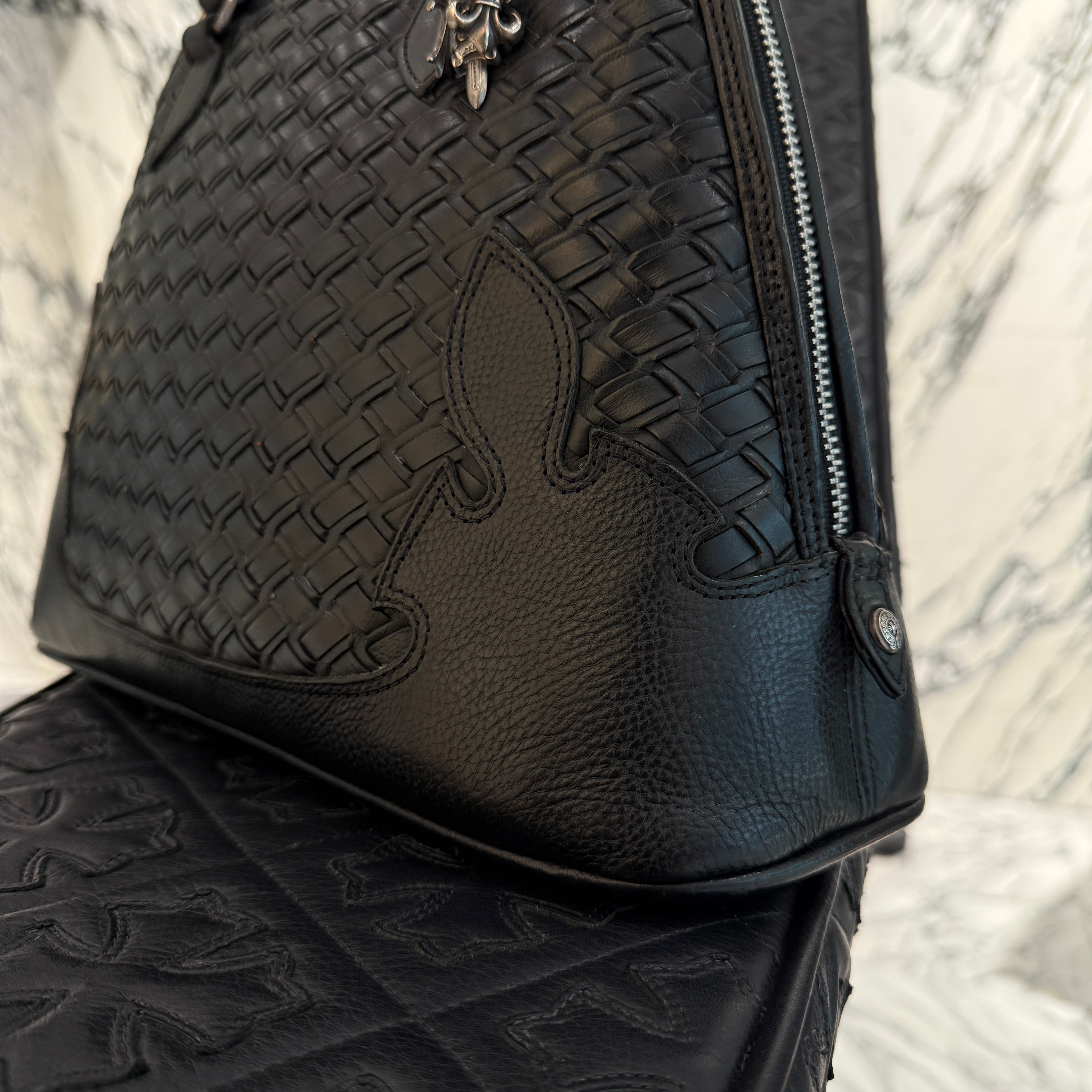 CHROME HEARTS WOVEN LEATHER MO BAG Small クロムハーツ ウーブンレザーモーバッグ スモール