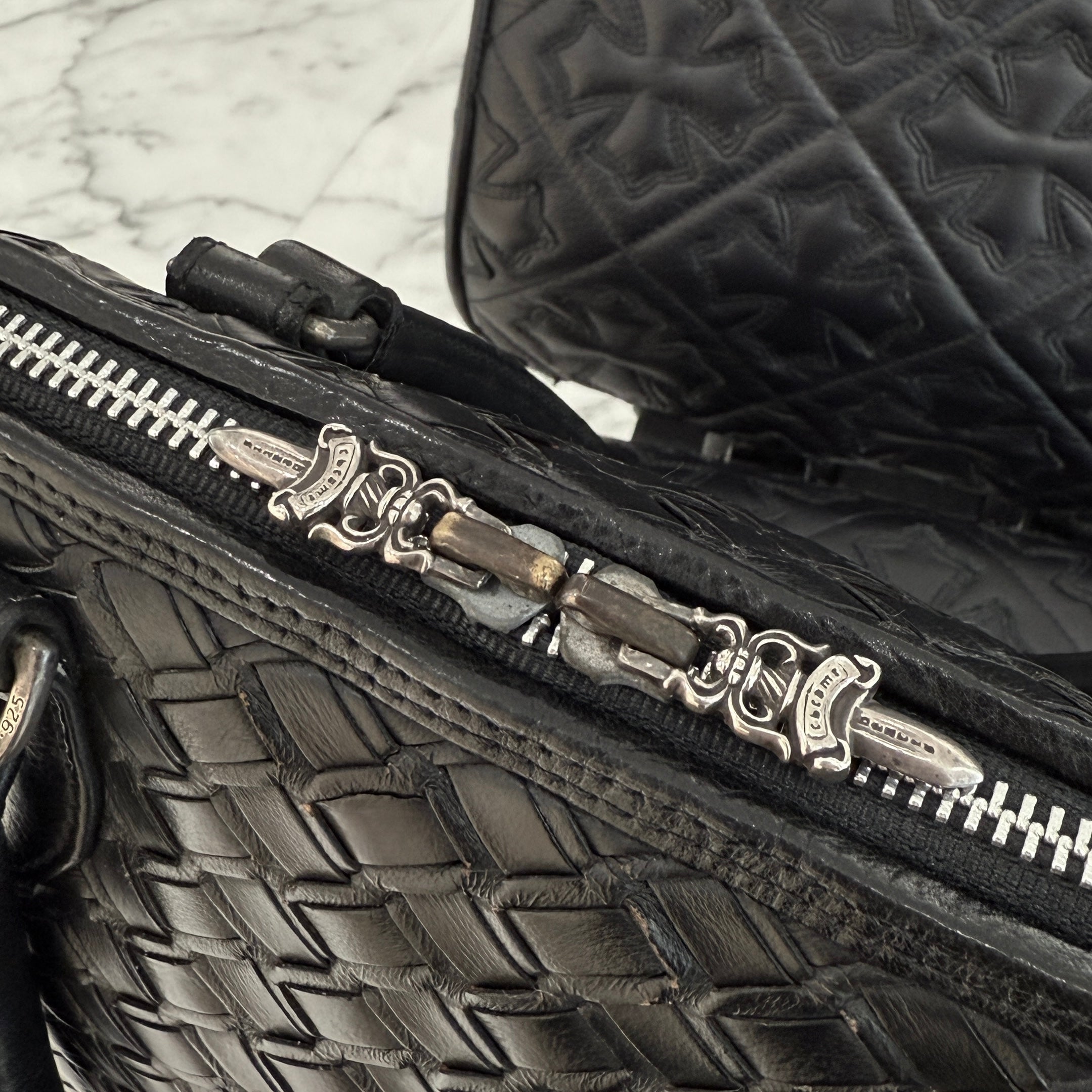 CHROME HEARTS WOVEN LEATHER MO BAG Small クロムハーツ ウーブン
