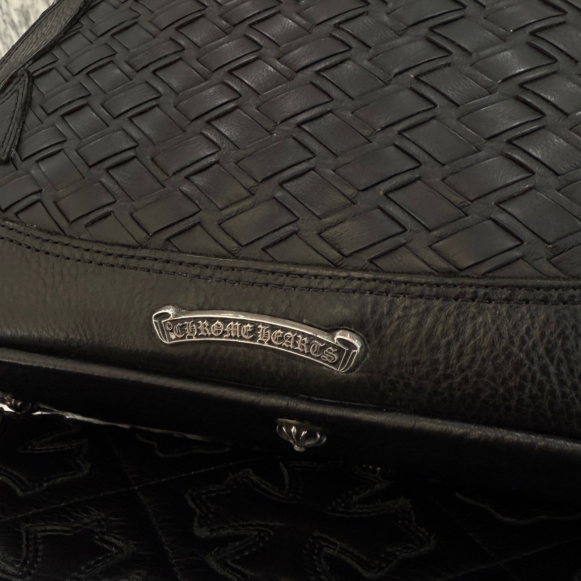 CHROME HEARTS WOVEN LEATHER MO BAG Small クロムハーツ ウーブン