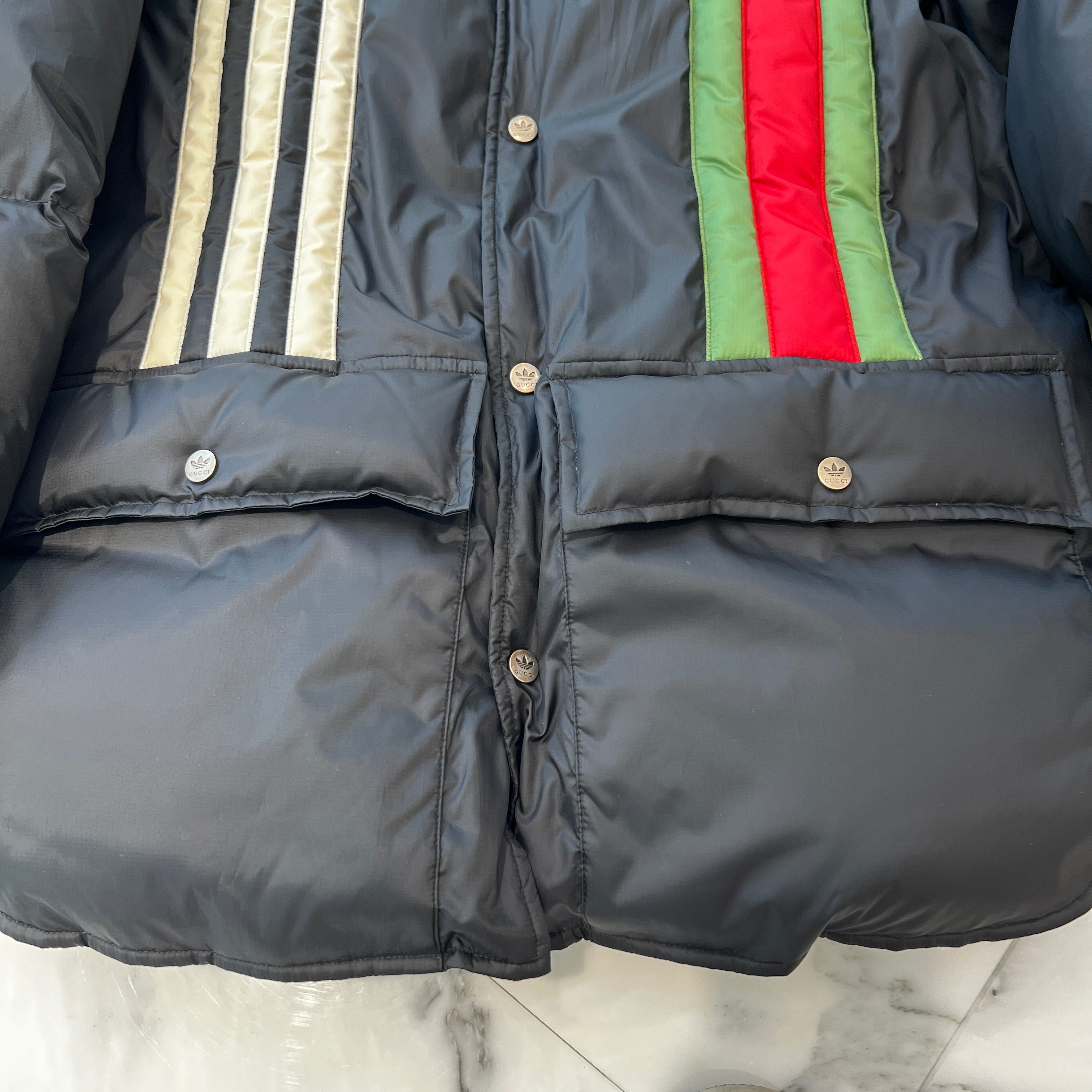 GUCCI × adidas 2022AW 3 Line Bomber Down Jacket 713714 ZALU9 Size