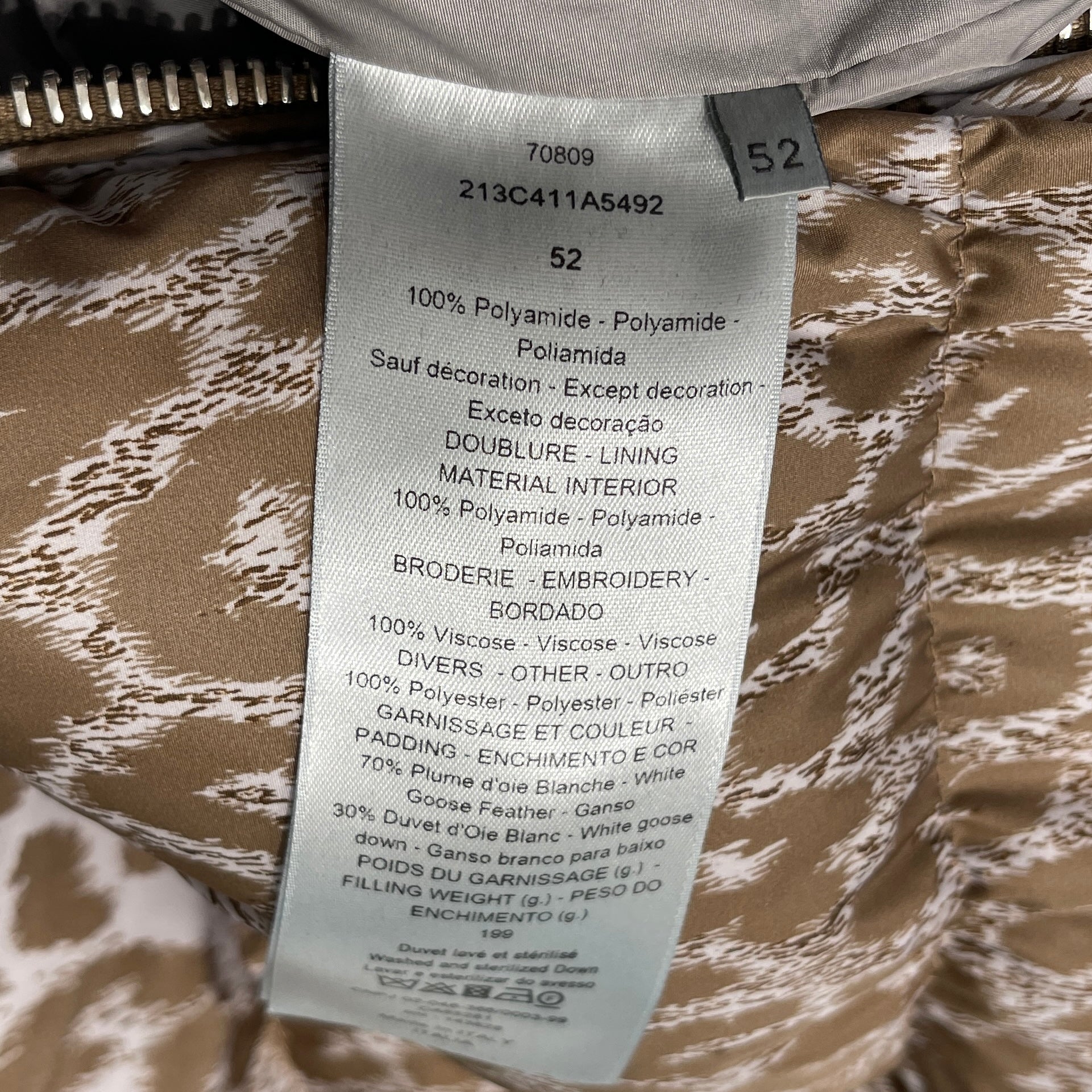 DIOR 2021AW Leopard Down Jacket 213C411A5492 Size 52 ディオール レオパード ダウンジャケット サイズ52