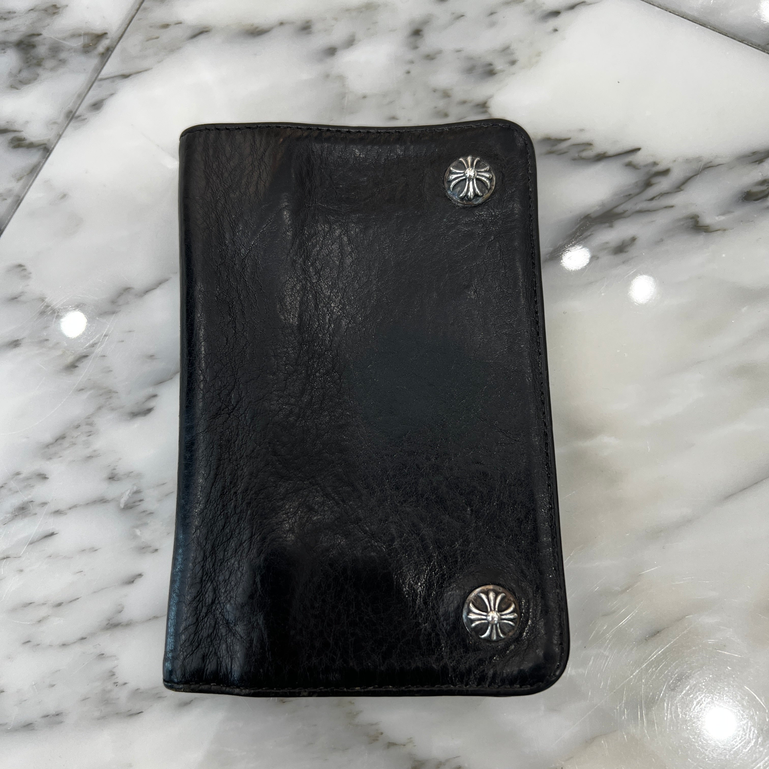 CHROME HEARTS REC 2 ZIP Cross Ball Leather Wallet クロムハーツ REC 2ジップ クロスボール レザーウォレット コインケース