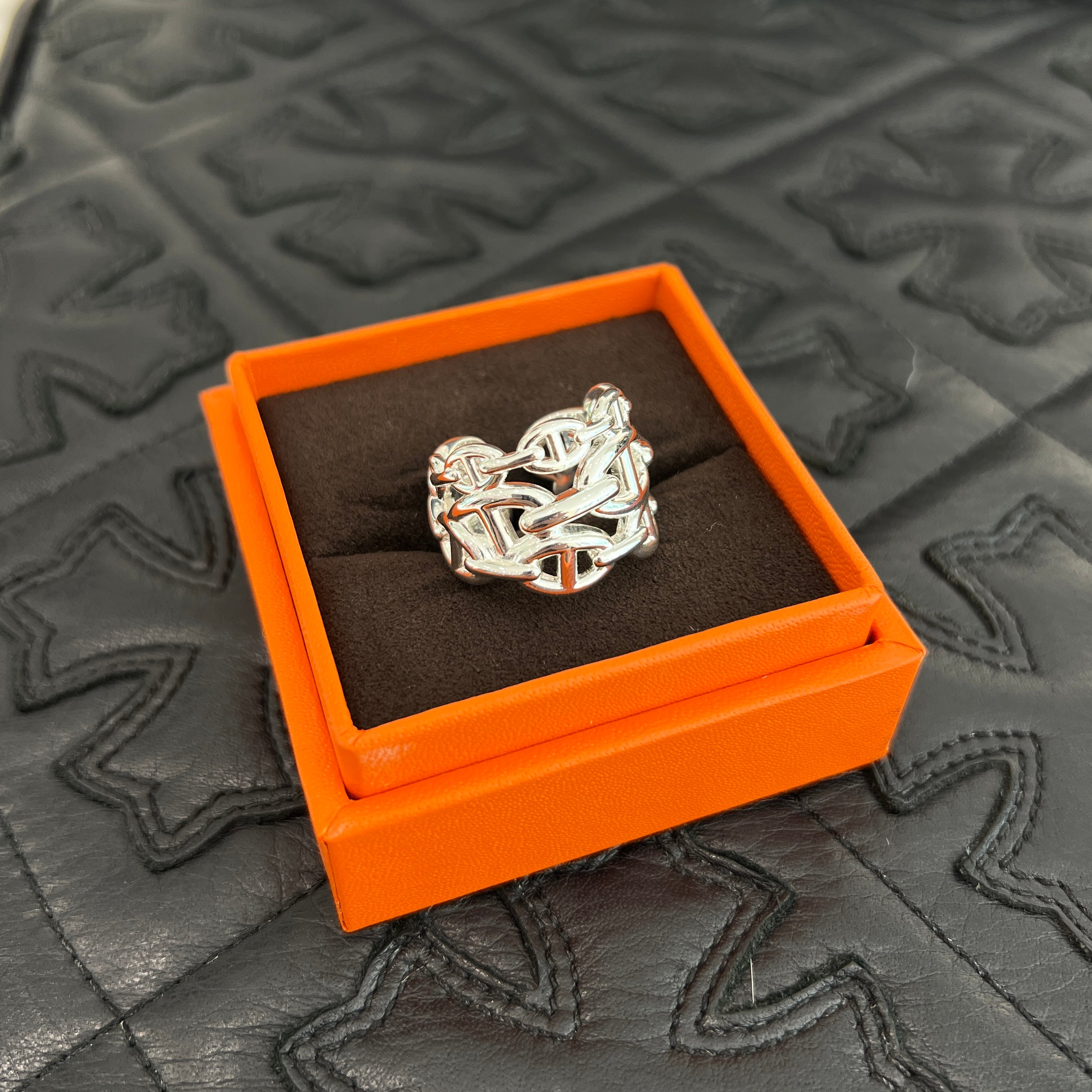 HERMES Chaine d'Ancre Anchaine GM Ring Size 18号 エルメス シェーヌダンクル アンシェネ GM リング サイズ18号