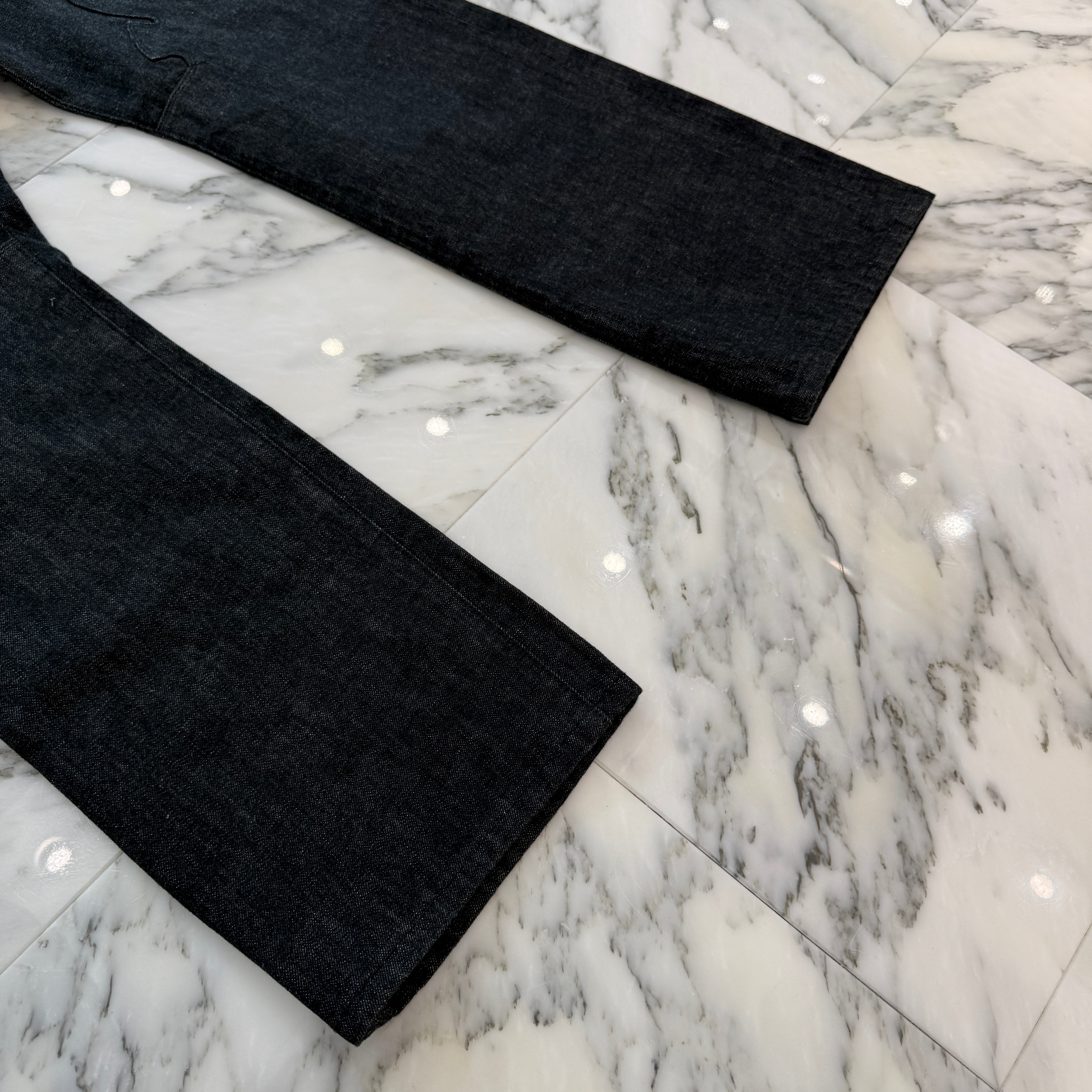 CHROME HEARTS Flare Knee Star Leather Patch Denim Pants Size 36 クロムハーツ フレアニー スターレザーパッチ デニムパンツ サイズ36