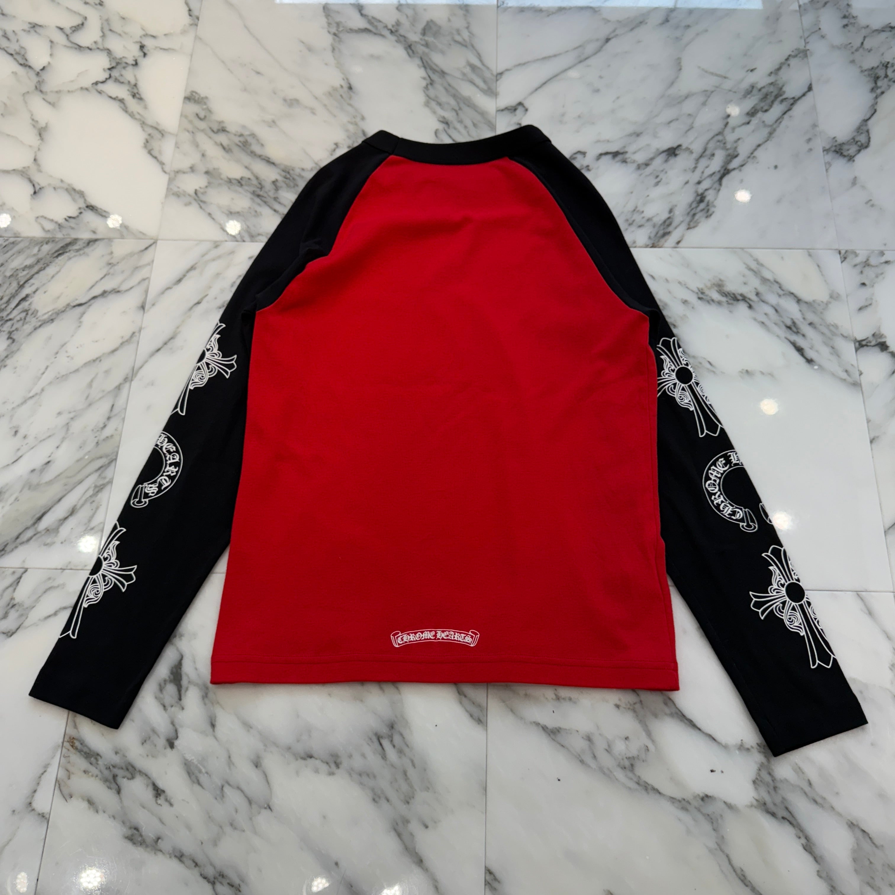 CHROME HEARTS Neck Logo Raglan Long Sleeve Tee Size M クロムハーツ ネックロゴ ラグランロングスリーブ Tシャツ サイズM