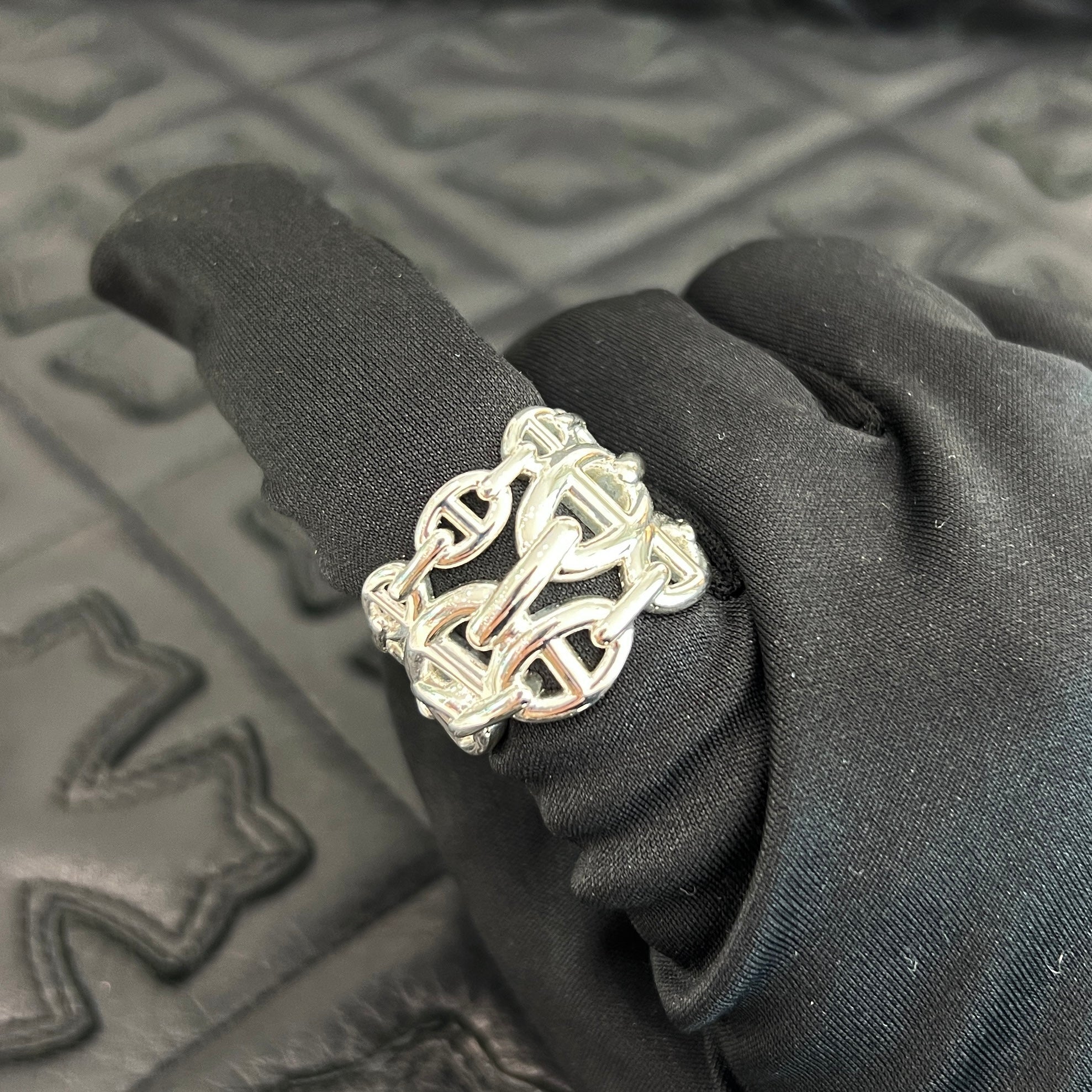 HERMES Chaine d'Ancre Anchaine GM Ring Size 18号 エルメス シェーヌダンクル アンシェネ GM リング サイズ18号