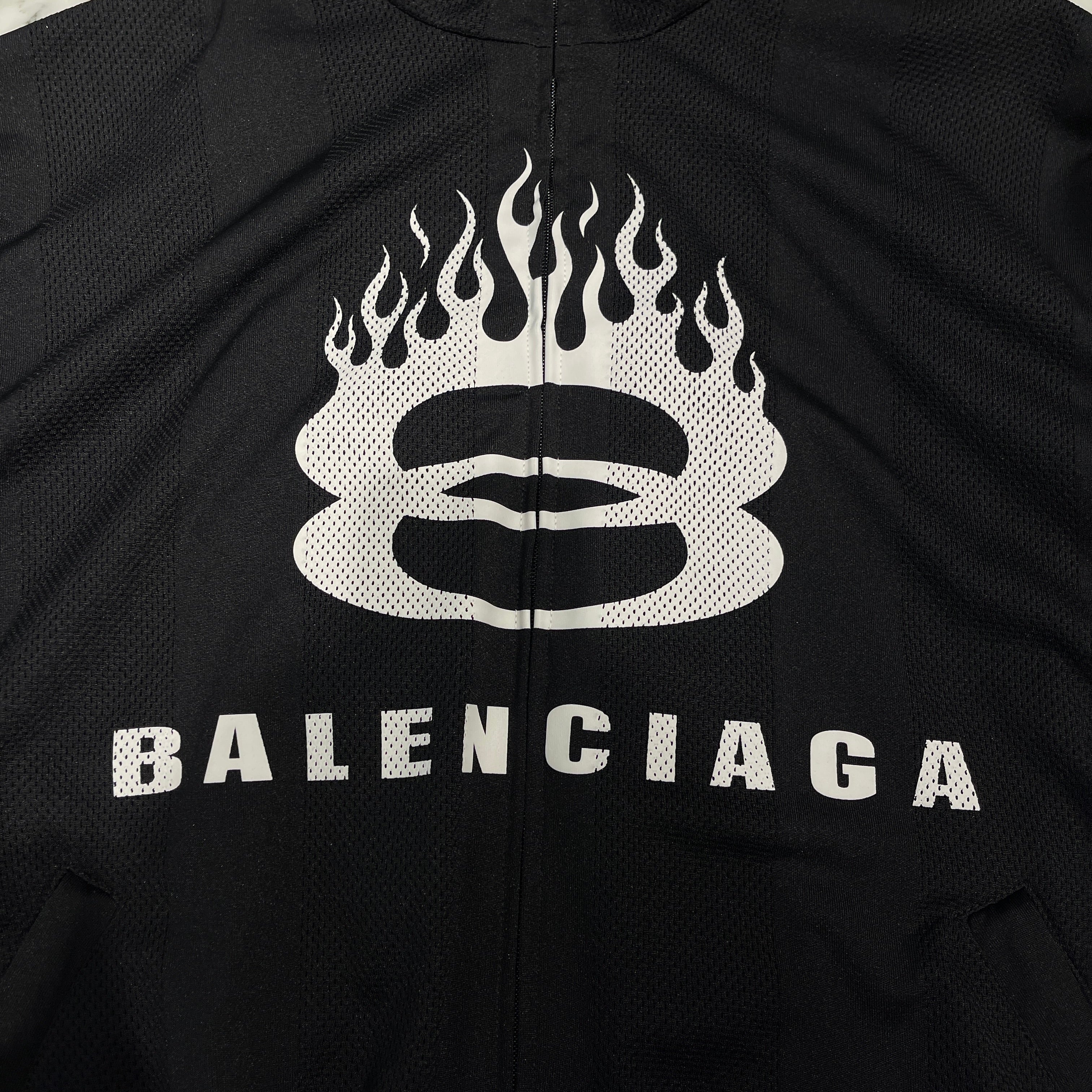 BALENCIAGA 2024AW Striped Mesh Track Jacket 794794 TQV38 Size XS バレンシアガ ストライプ メッシュトラックジャケット サイズXS