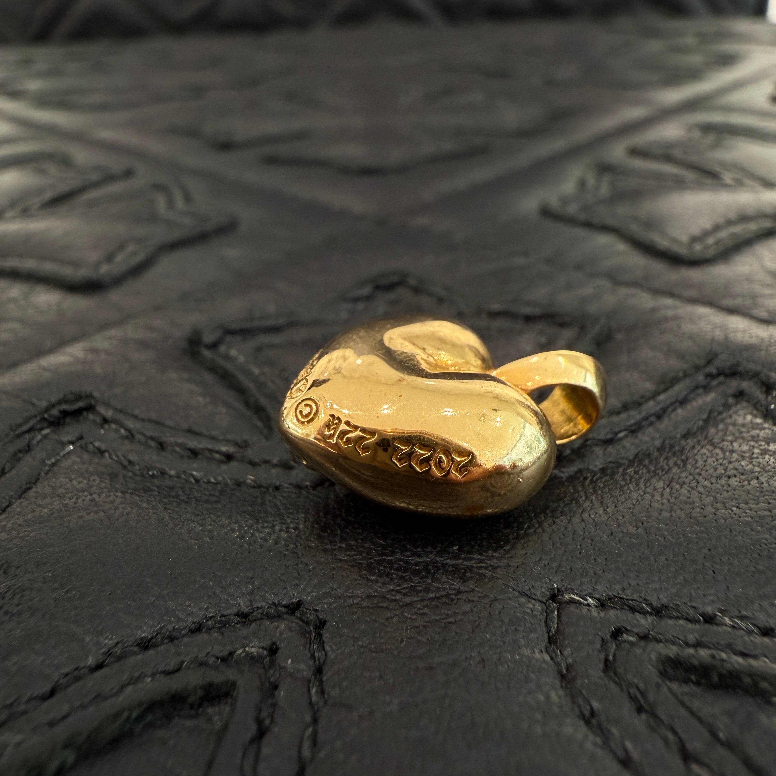 CHROME HEARTS 22K CEMETARY CROSS HEART Pendant Top クロムハーツ 22K セメタリークロス ハート ペンダントトップ