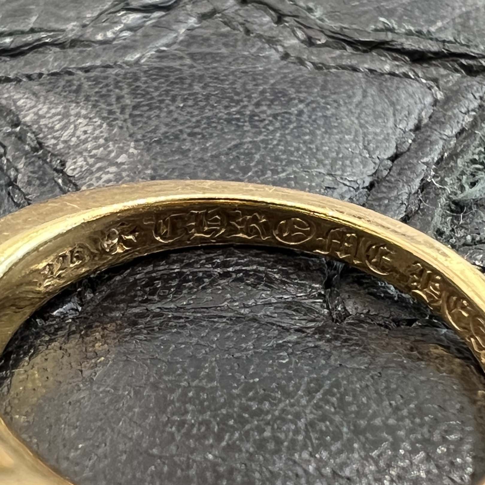 CHROME HEARTS 22K Baby Classic Floral Cross Ring Sapphire Size 13号 クロムハーツ 22K ベイビークラシック フローラルクロス リング サファイヤ サイズ13号