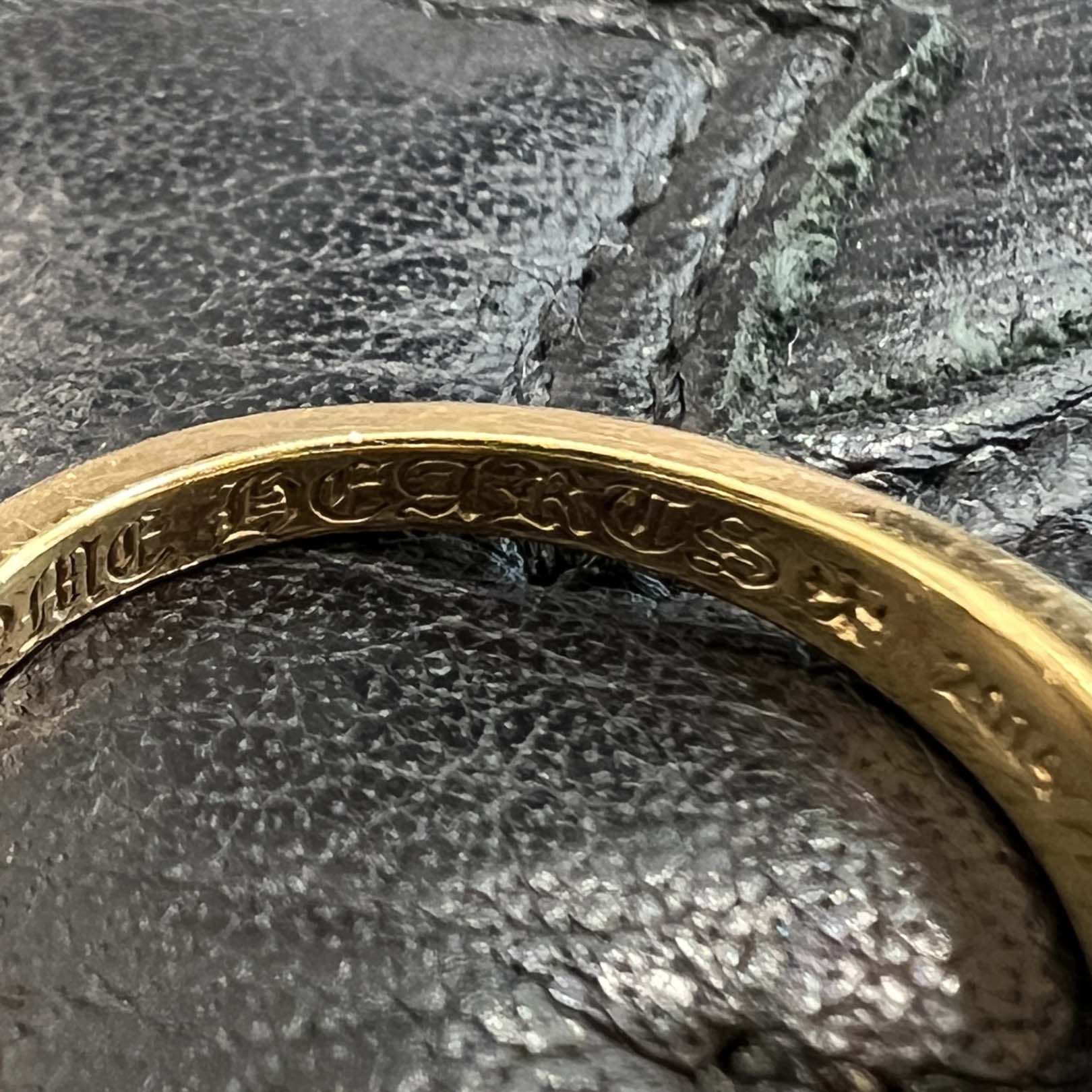 CHROME HEARTS 22K Baby Classic Floral Cross Ring Sapphire Size 13号 クロムハーツ 22K ベイビークラシック フローラルクロス リング サファイヤ サイズ13号