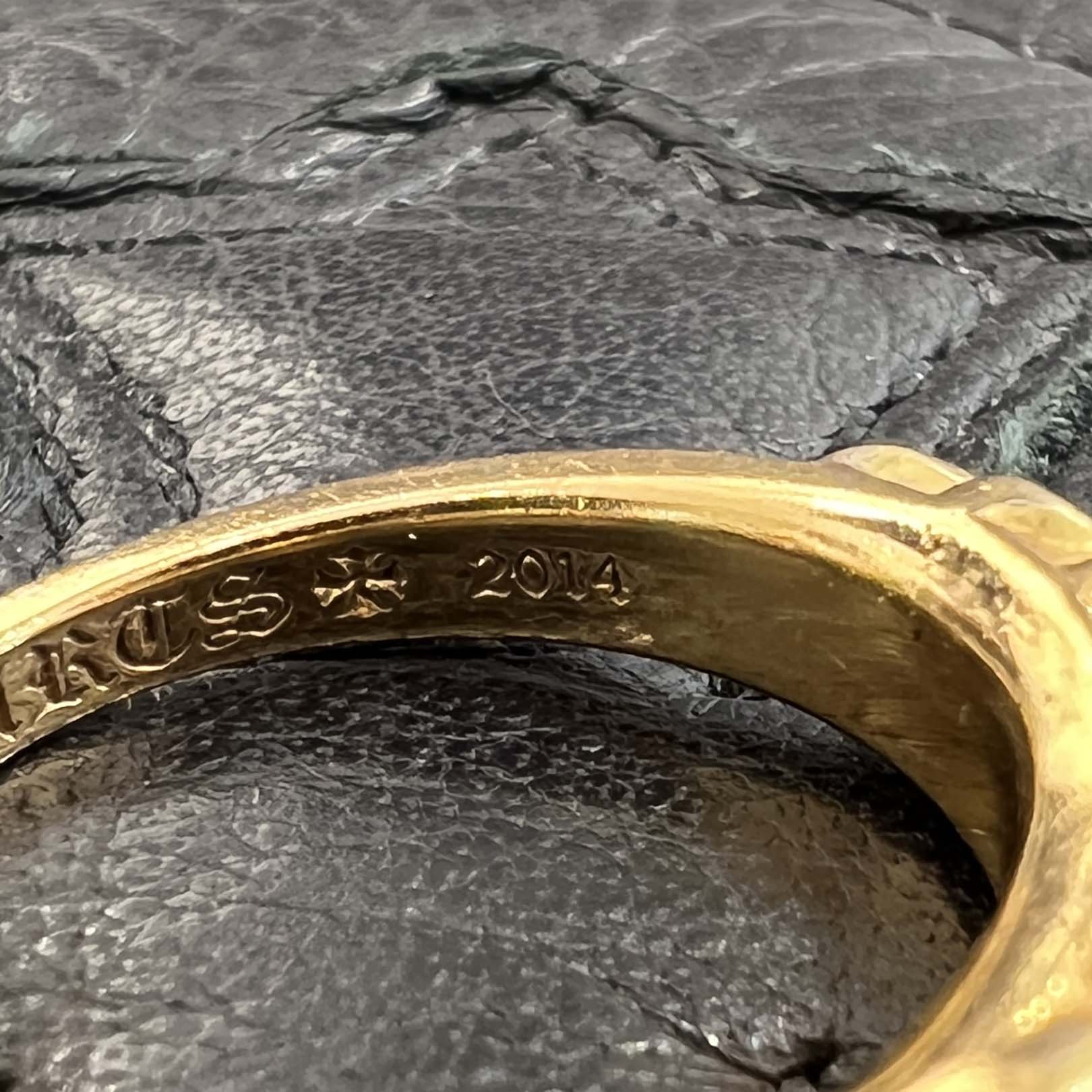 CHROME HEARTS 22K Baby Classic Floral Cross Ring Sapphire Size 13号 クロムハーツ 22K ベイビークラシック フローラルクロス リング サファイヤ サイズ13号