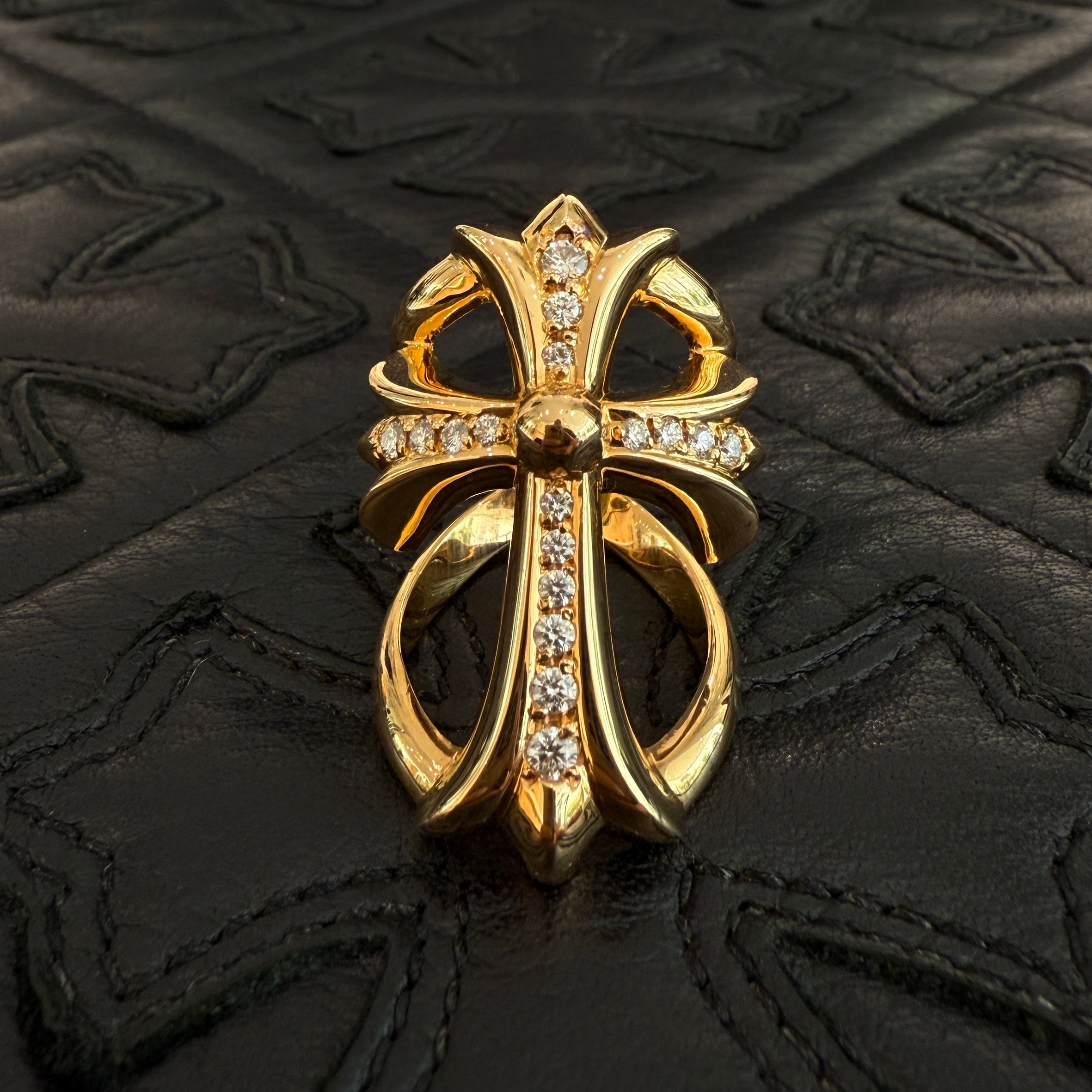 CHROME HEARTS 22K Infinity CRS Ring Pave Diamond Size 14.5号